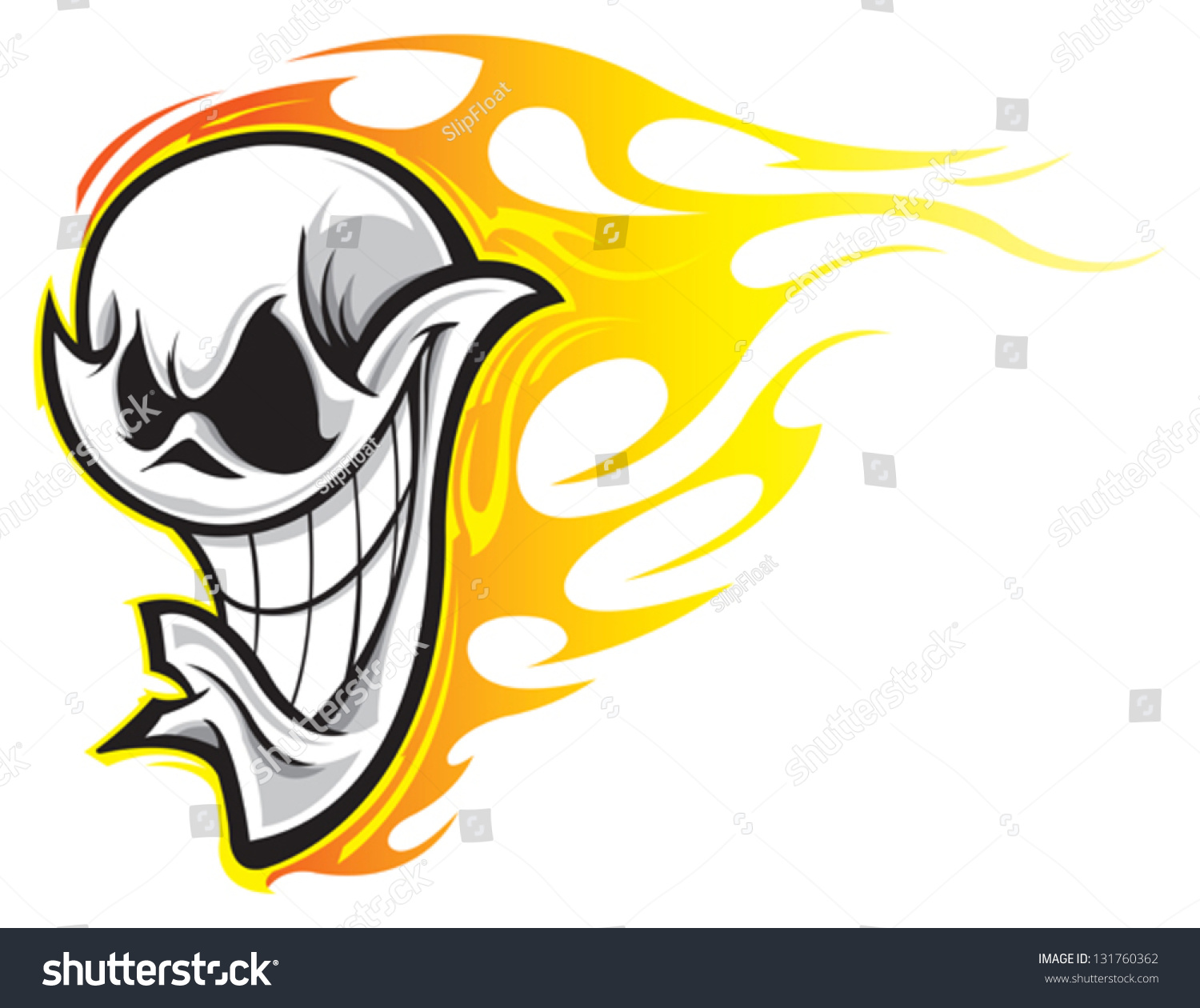 Skull On Fire Stock Vector 131760362 - Shutterstock