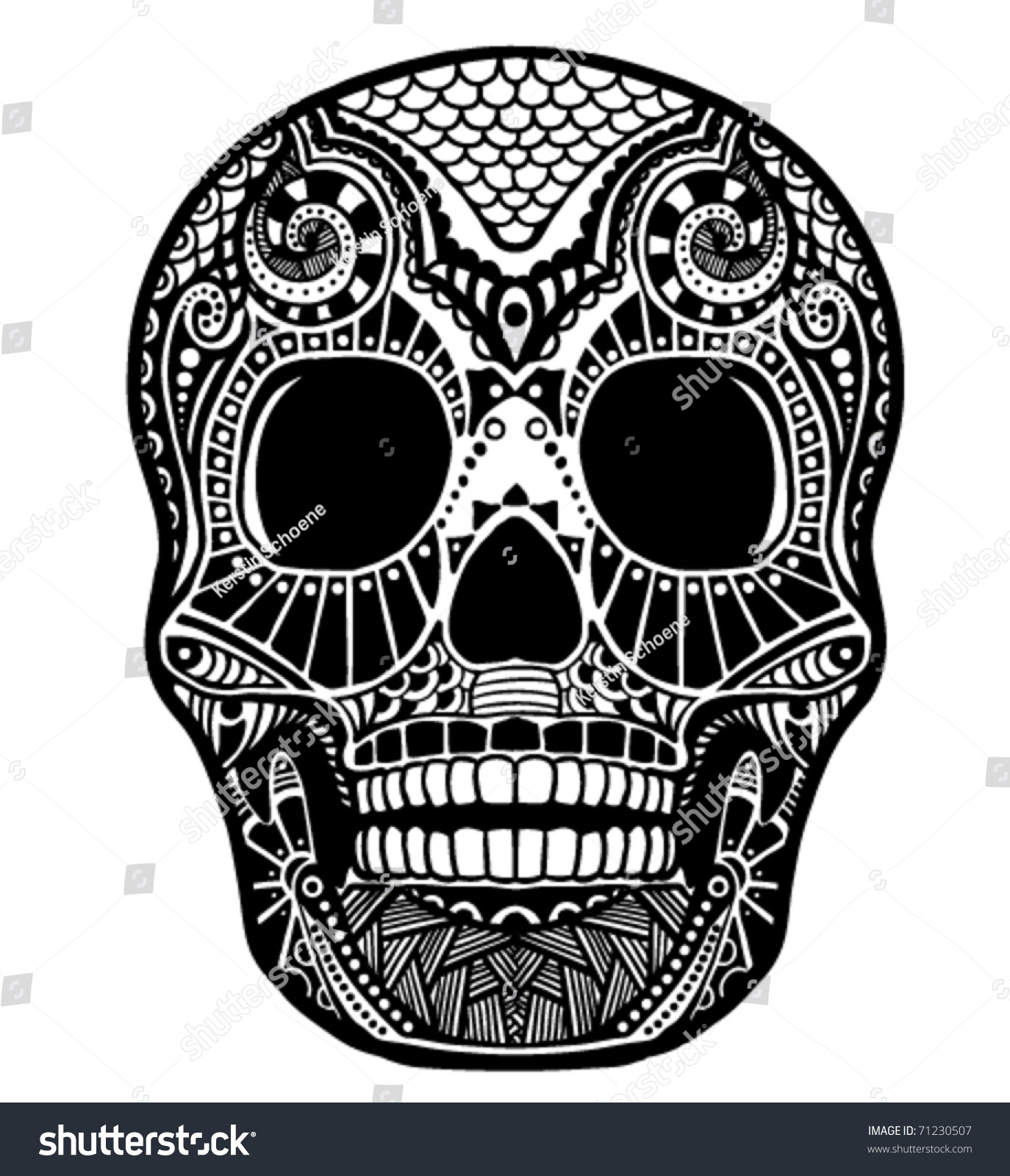 Skull Ornament Stock Vector 71230507 : Shutterstock