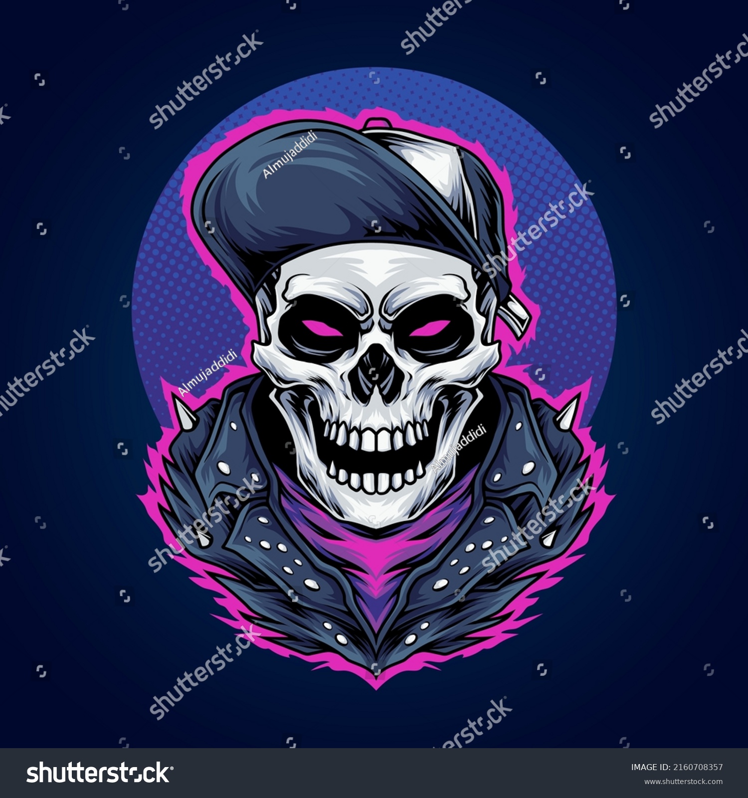 Skull Punk Head Vector Illustration Stock Vector (Royalty Free ...