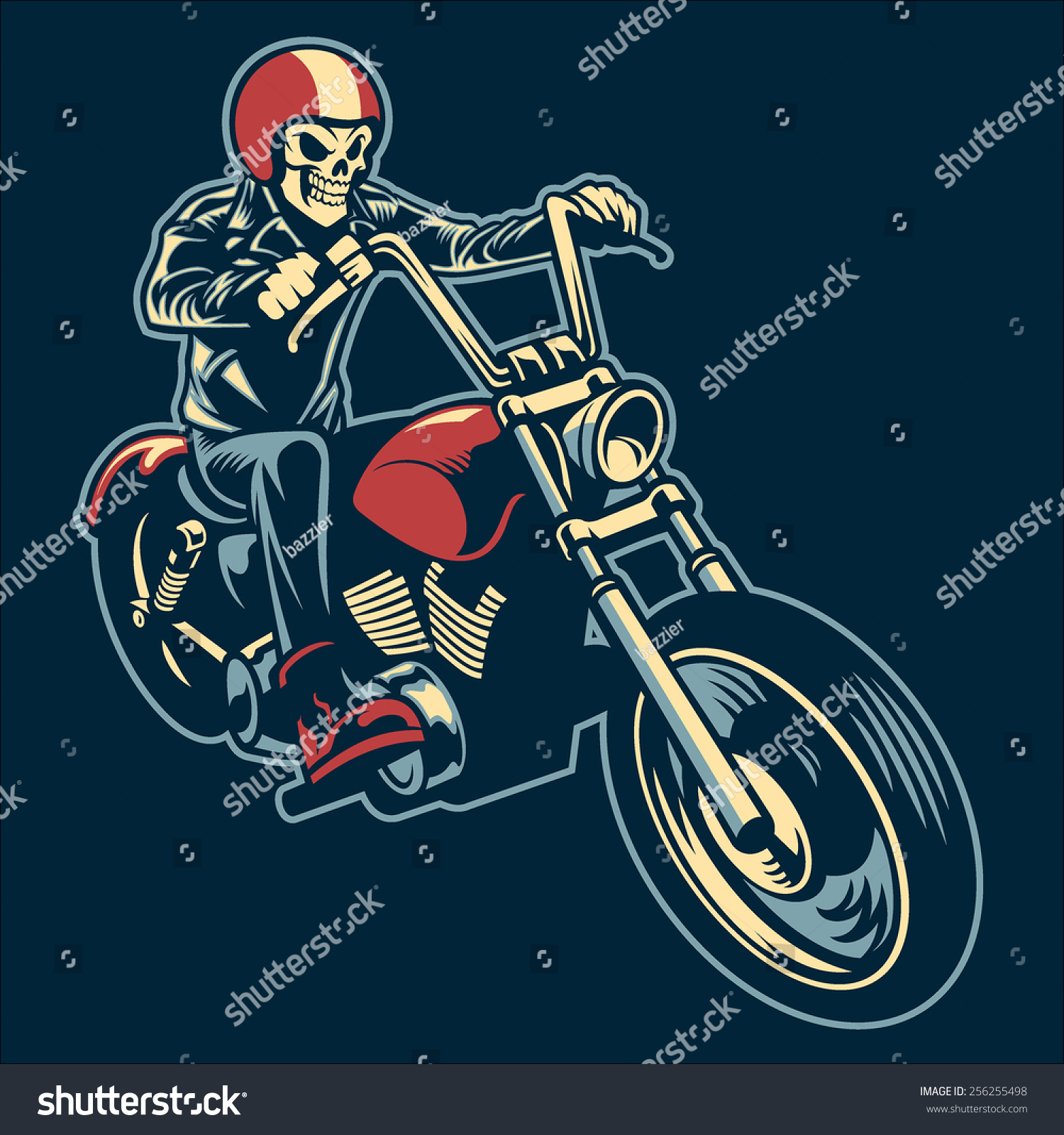Skull Ride Big Motorcycle Stock Vector (Royalty Free) 256255498 ...