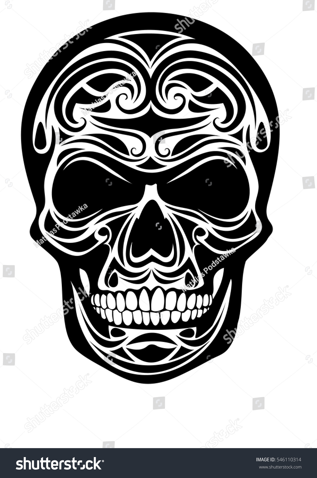 Skull Tattoo Stock Vector 546110314 : Shutterstock