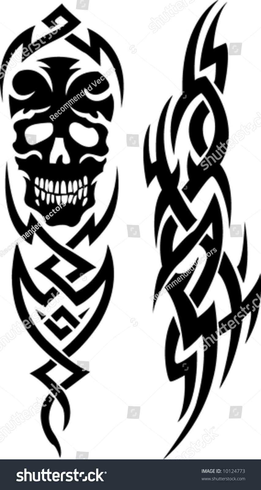 Skull Tribal Tattoo Stock Vector 10124773 Shutterstock