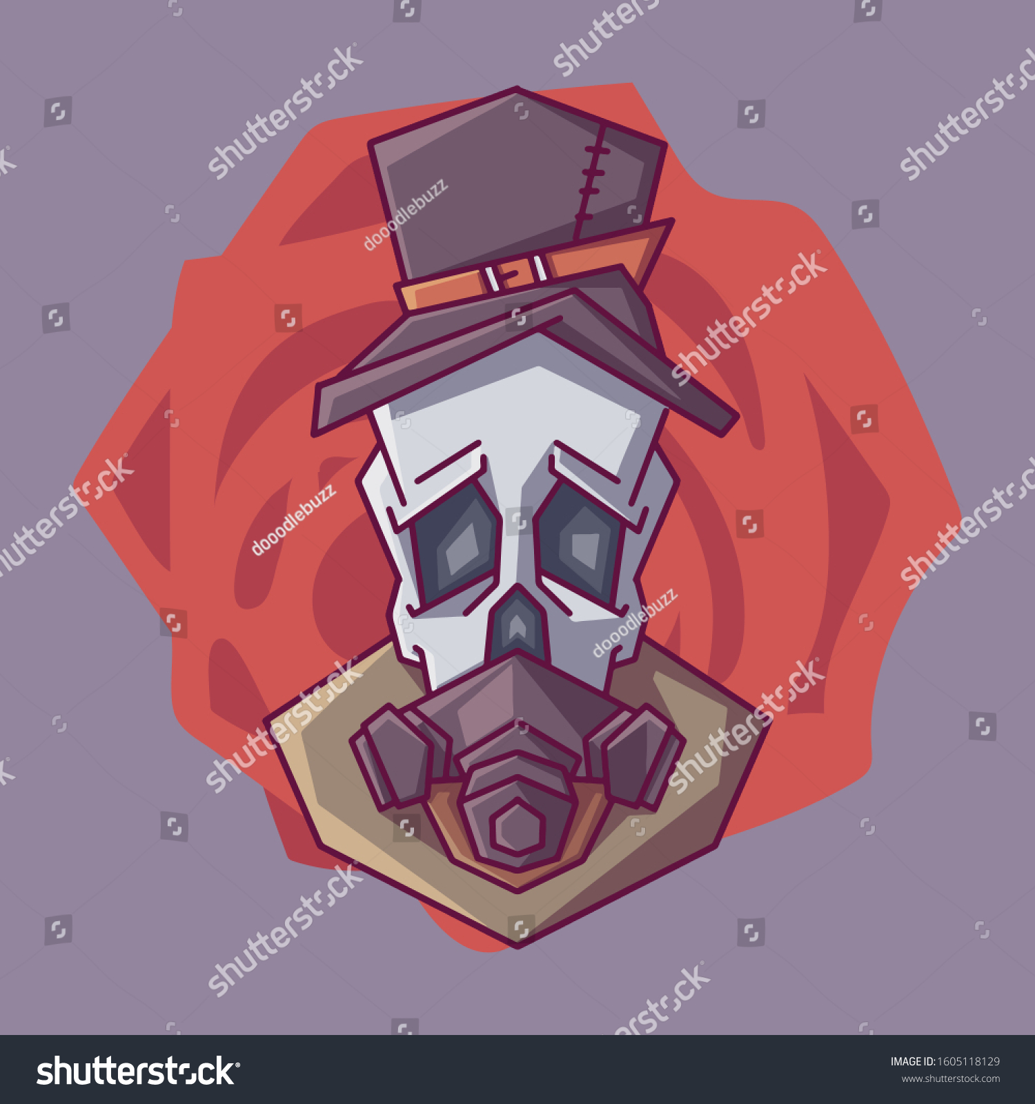 Skull Wearing Gas Mask Graffiti Logo Stock Vector Royalty Free 1605118129 Shutterstock 1009