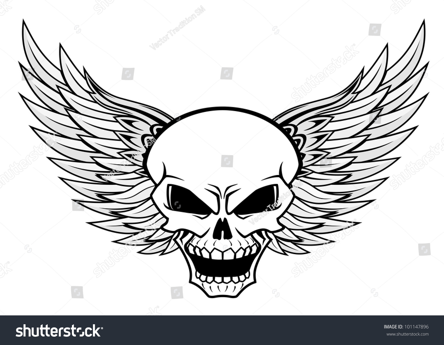 Skull With Wings Tattoo : 2018 LARGE SKULL WINGS TRIBAL TATTOO BIKER JACKET RIDER ... - A skull with wings comes from hundreds of years of art culture and represents the latin saying memento mori, which translates to the remembrance of our own death.