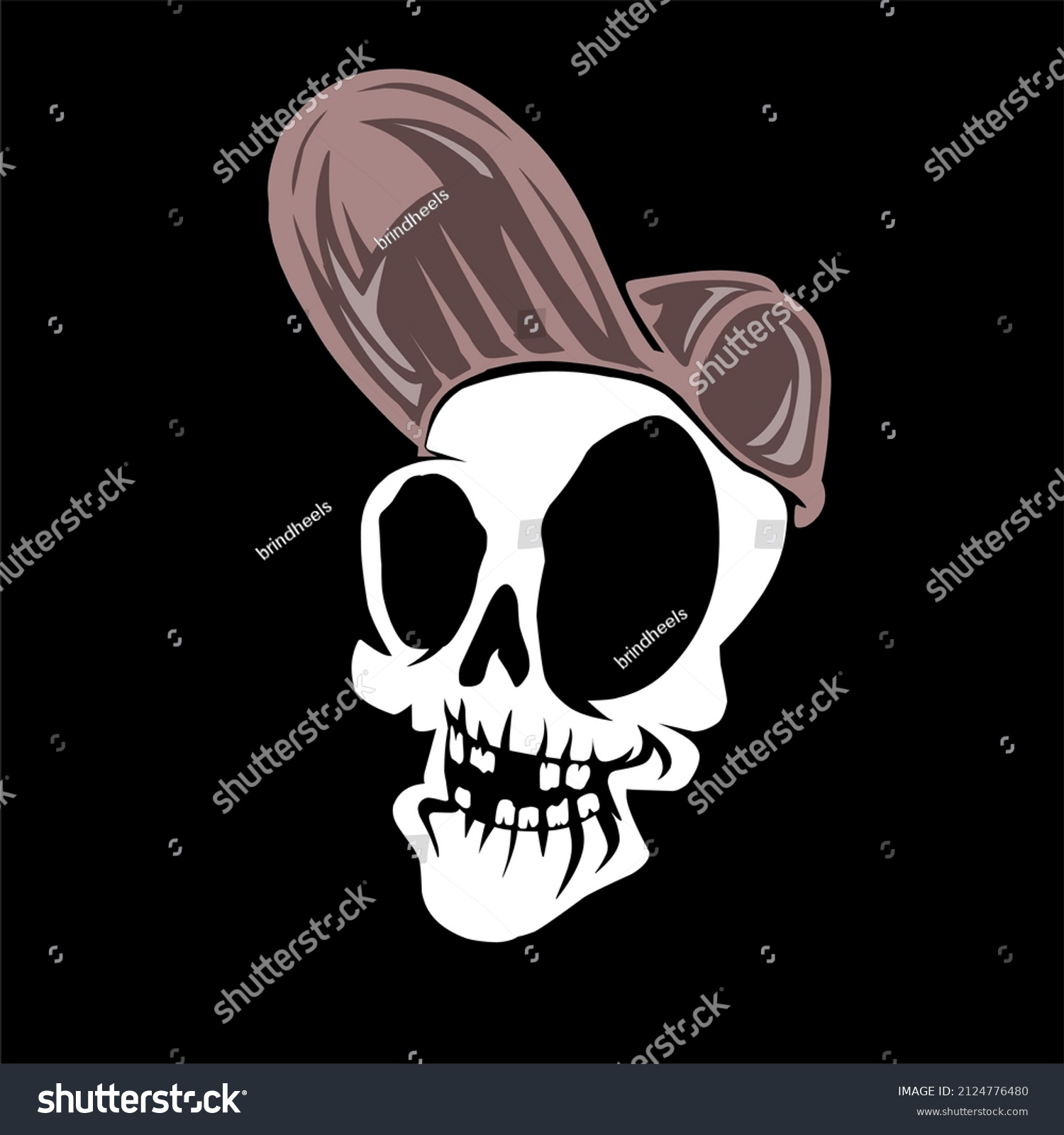 Skull Hat Vector Design Stock Vector Royalty Free 2124776480