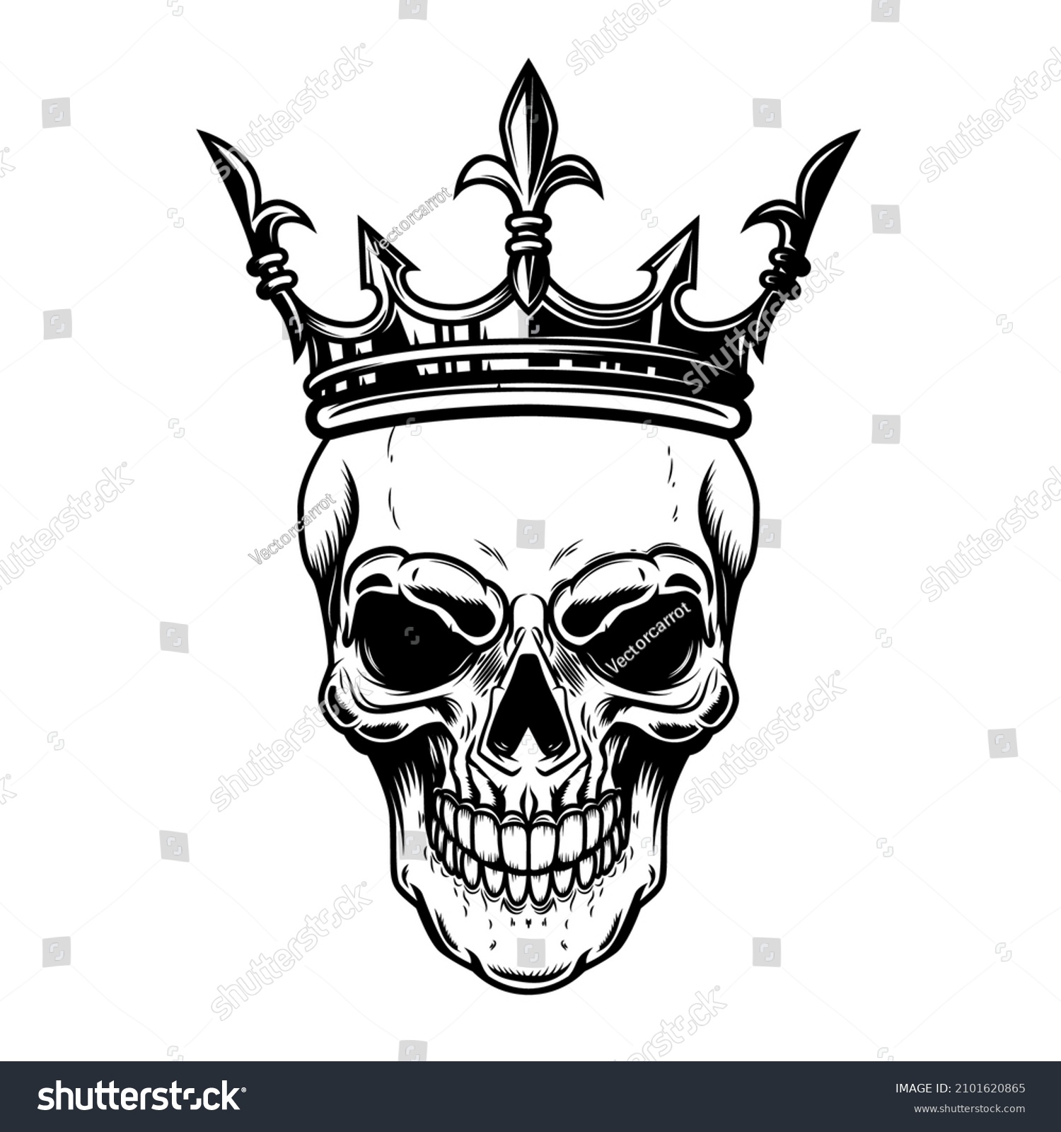 Skull King Crown Design Element Logo Stock Vector (Royalty Free) 2101620865