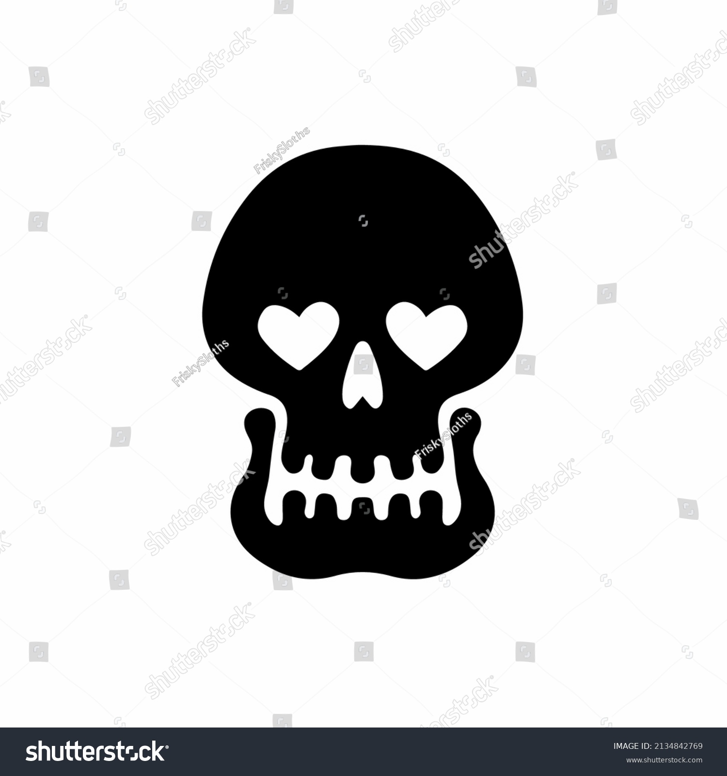 Skull Love Eyes Icon Logo Design Stock Vector (Royalty Free) 2134842769 ...