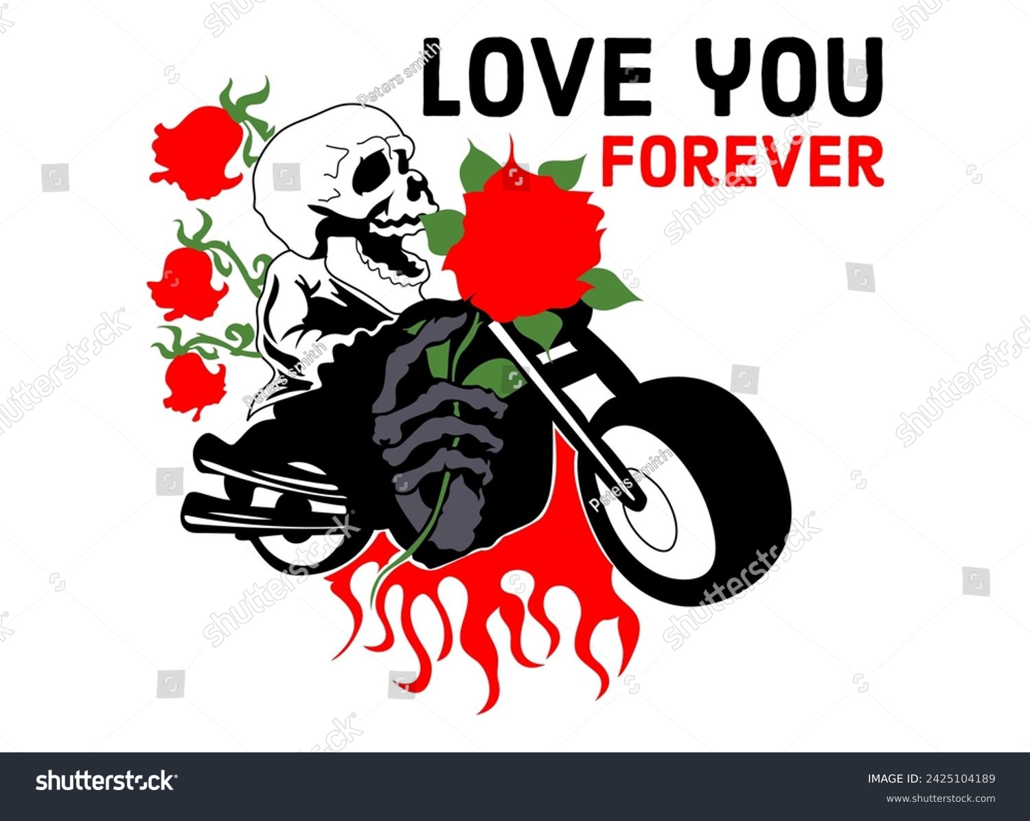 SVG of SkullI In Bike Love you forever svg