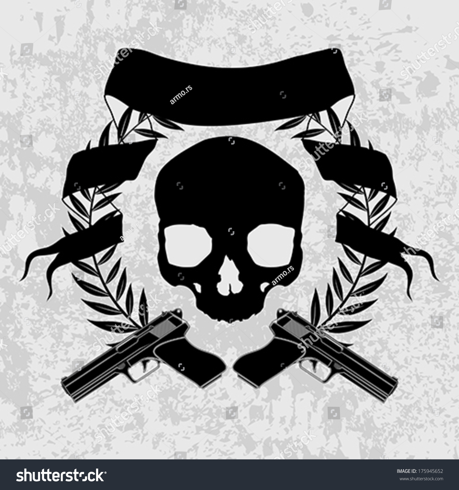 Skulls Guns Stock Vector (Royalty Free) 175945652