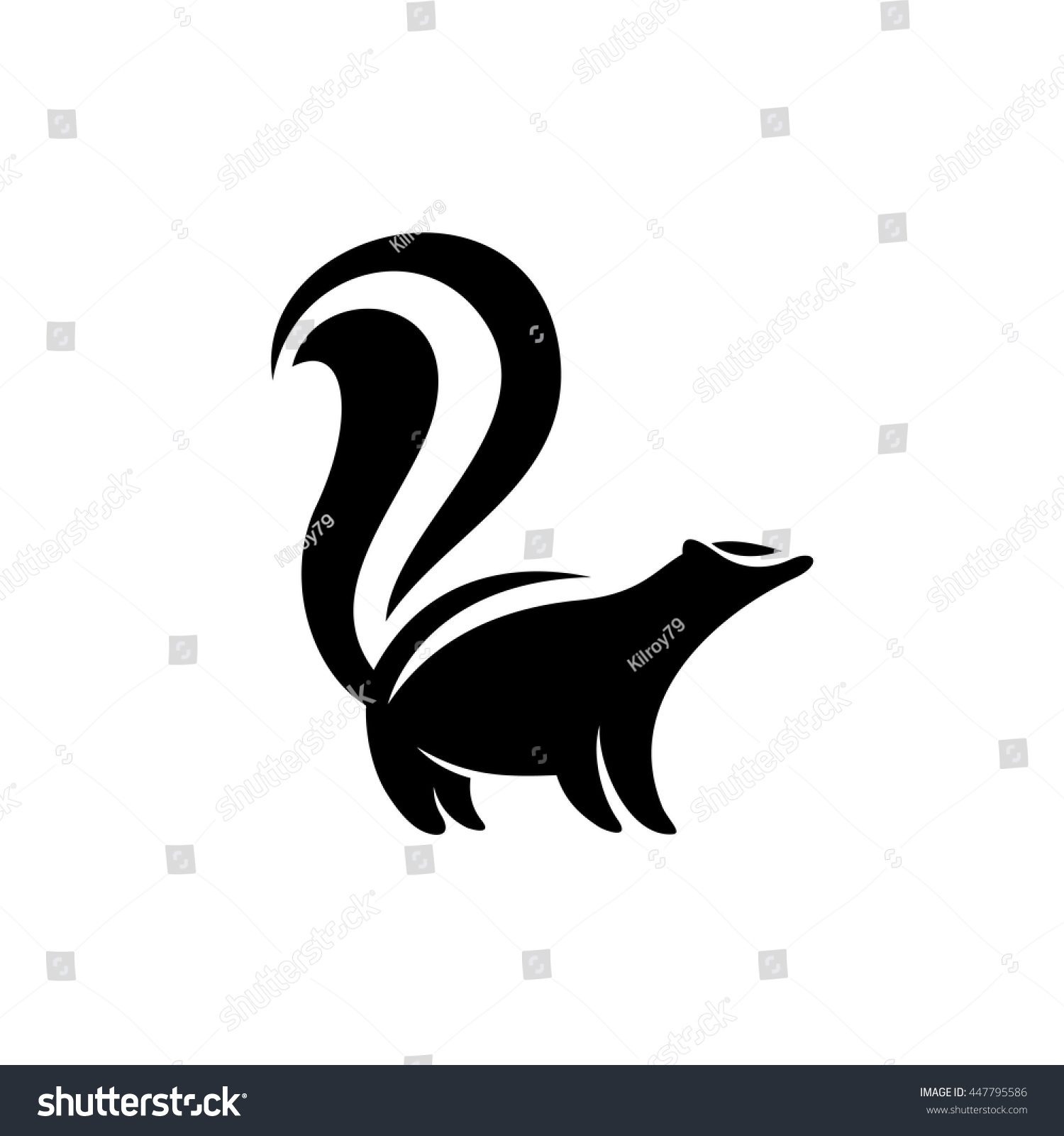 Skunk Logo Black Flat Color Simple Stock Vector 447795586 - Shutterstock