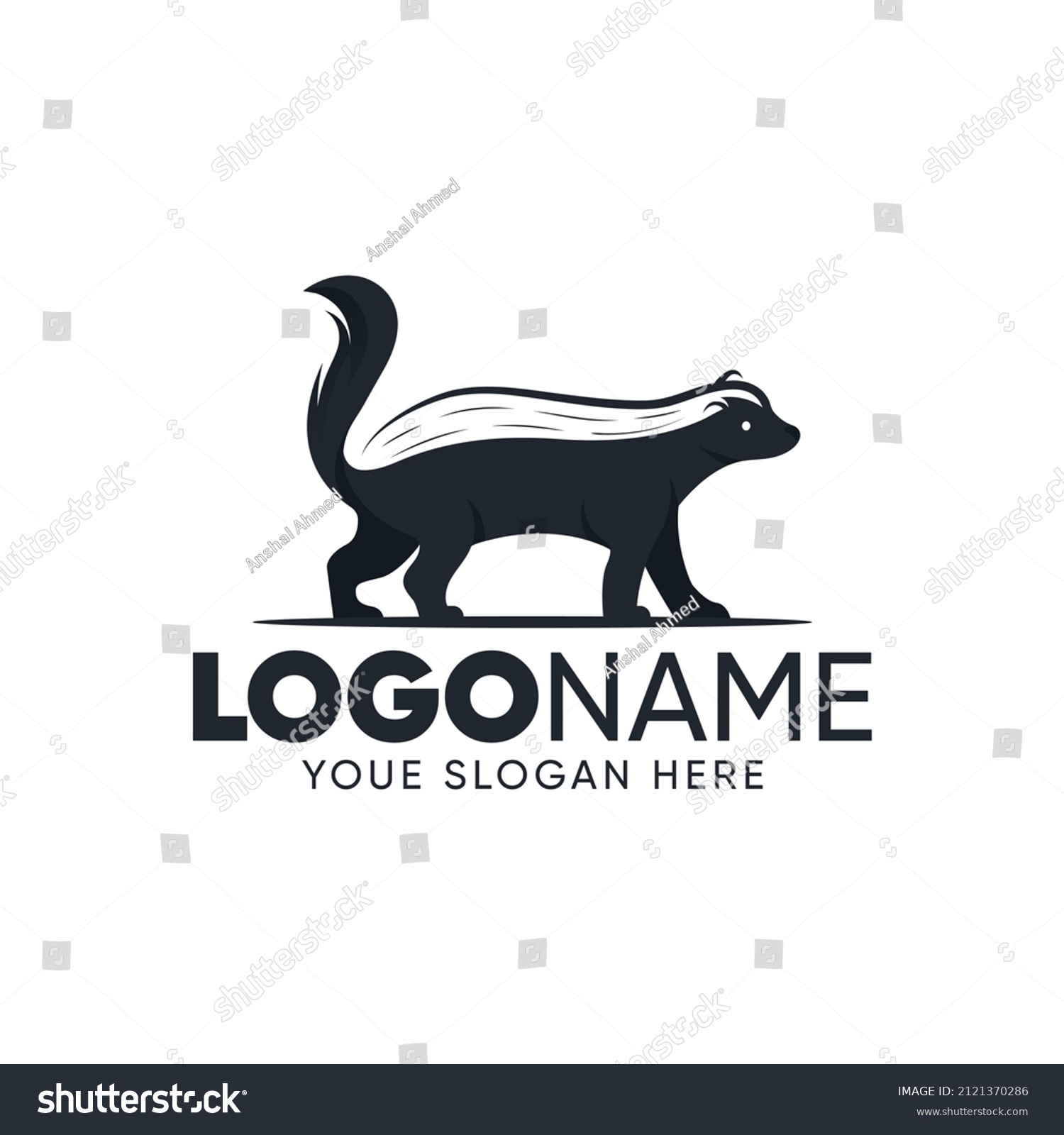 Skunk Logo Design You Stock Vector (royalty Free) 2121370286