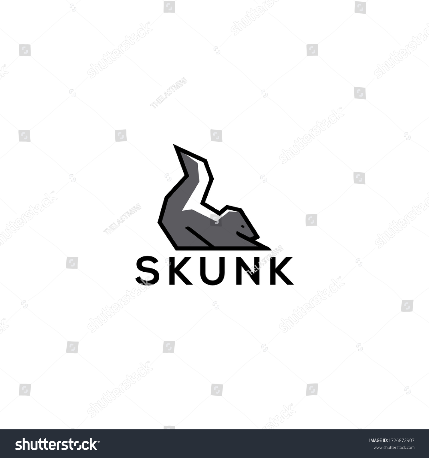 Skunk Logo Line Design Vector Stock Vector (royalty Free) 1726872907