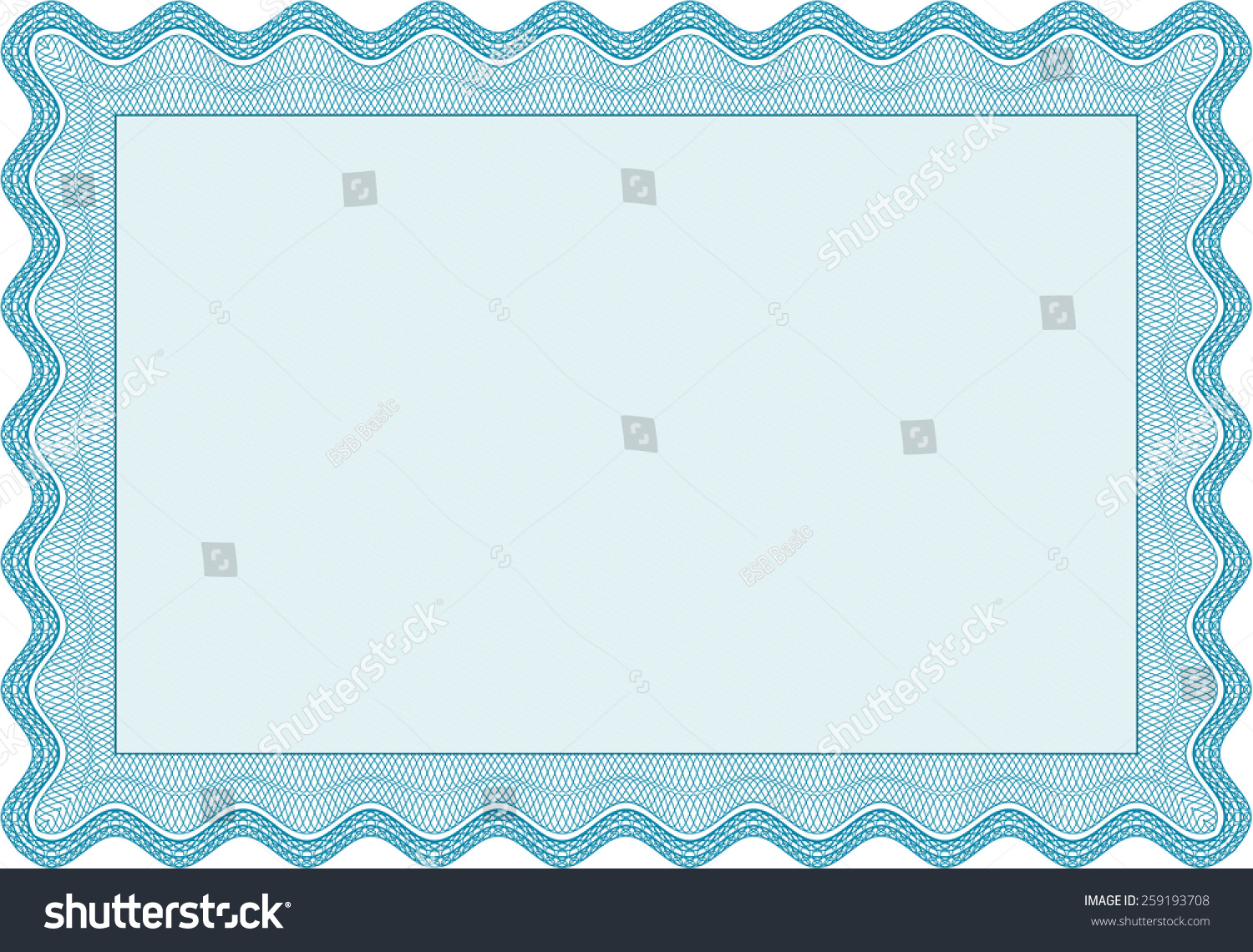 Sky Blue Horizontal Certificate Diploma Template Stock Vector (Royalty ...