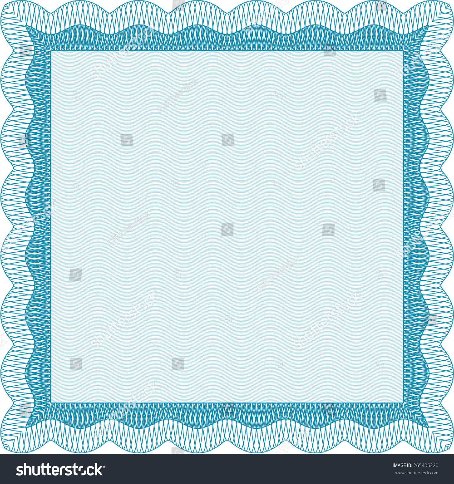 Sky Blue Isolated Certificate Diploma Template Stock Vector (Royalty ...