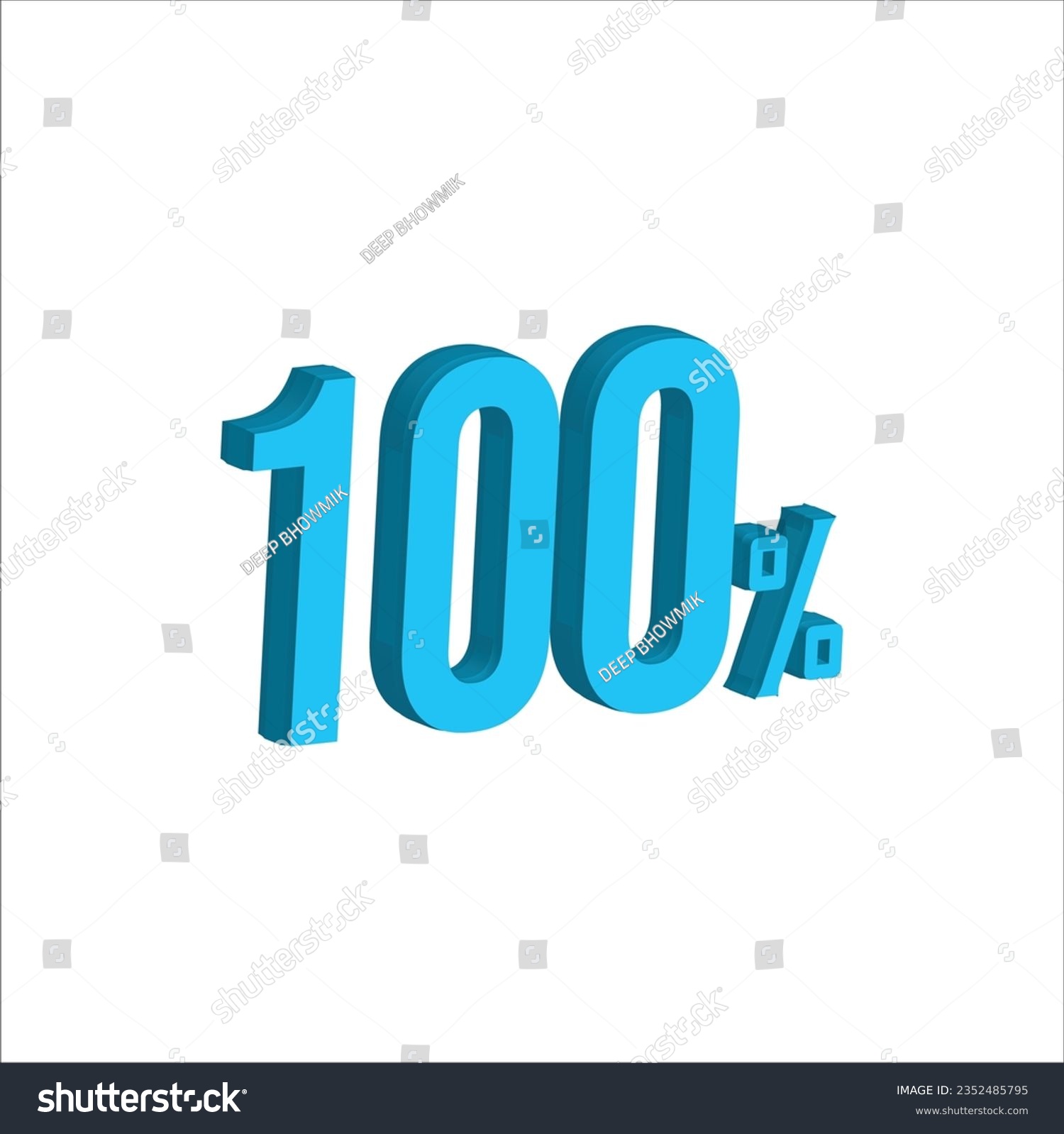 SVG of Sky blue 100% Percent 3d illustration sign on white background have work path. Special Offer 97 Percent Discount Tag. Advertising signs. Product design. Product sales.
 svg