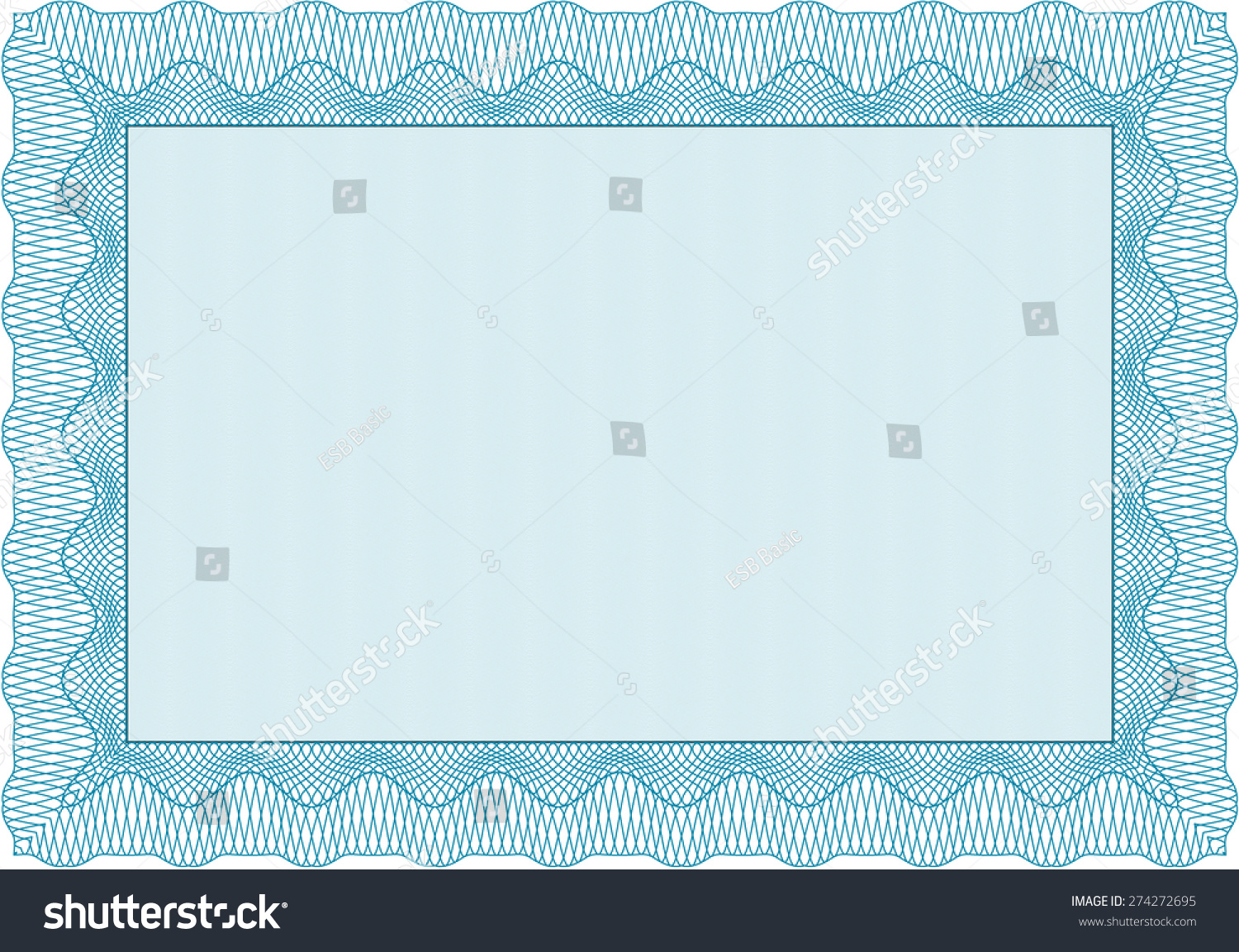 Sky Blue Retro Frame Certificate Template Stock Vector (royalty Free 