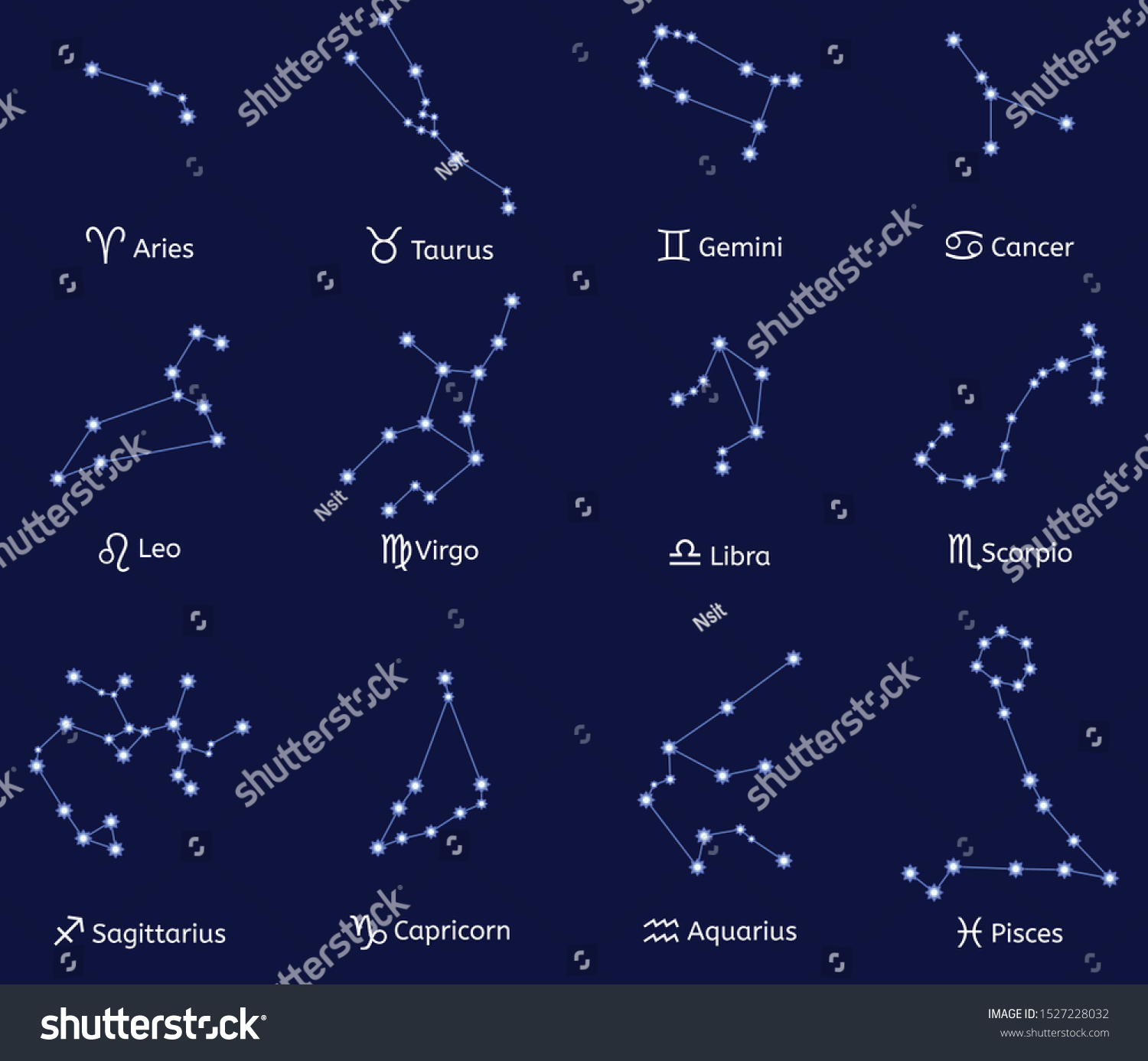 Sky Constellation Icons Set Cartoon Set Stock Vector (Royalty Free ...