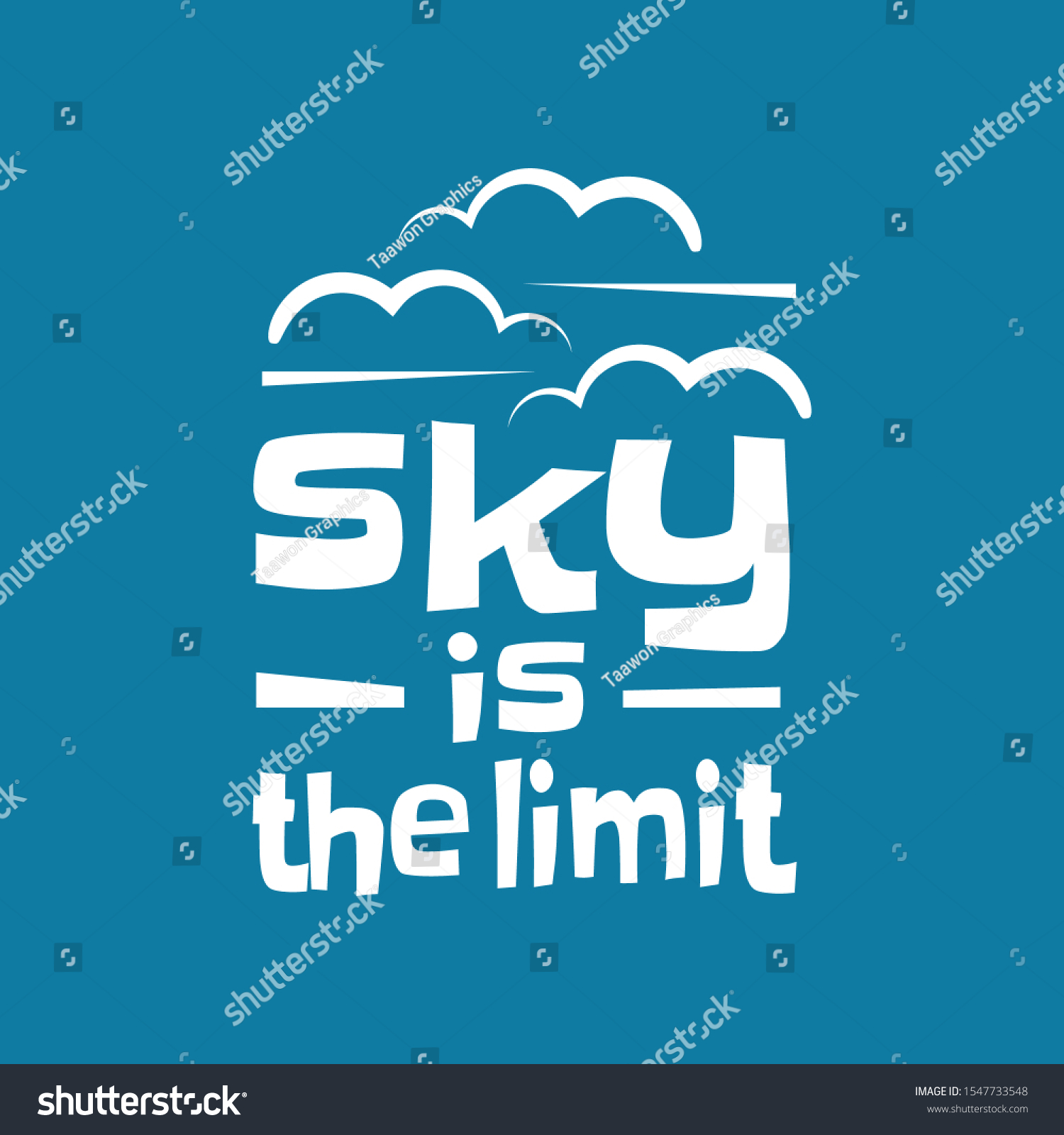 Sky Limit Lettering Inspiring Creative Motivation Stock Vector (Royalty ...