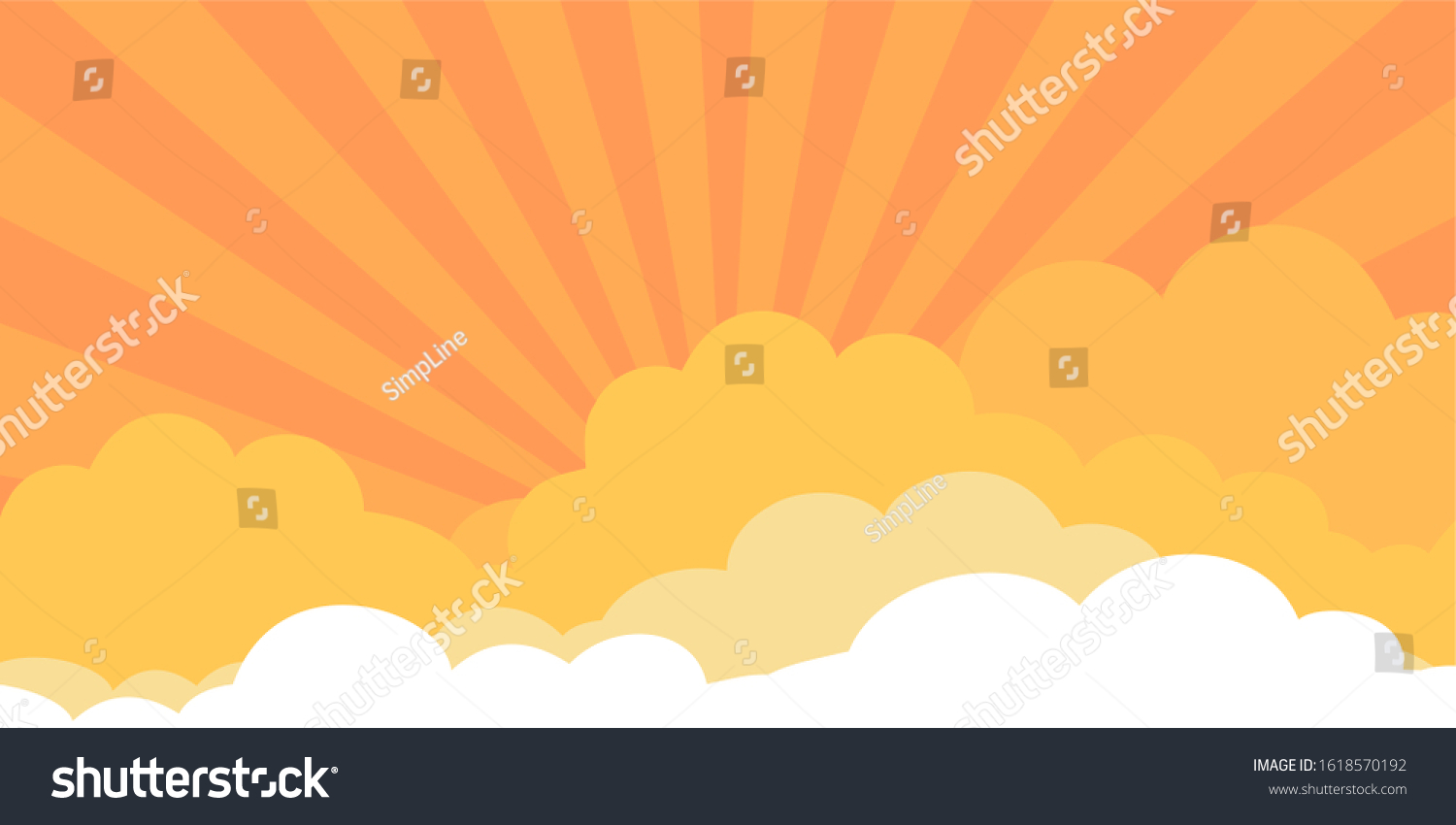 Sky Sunset Clouds Vector Silhouette Skyline Stock Vector (Royalty Free ...