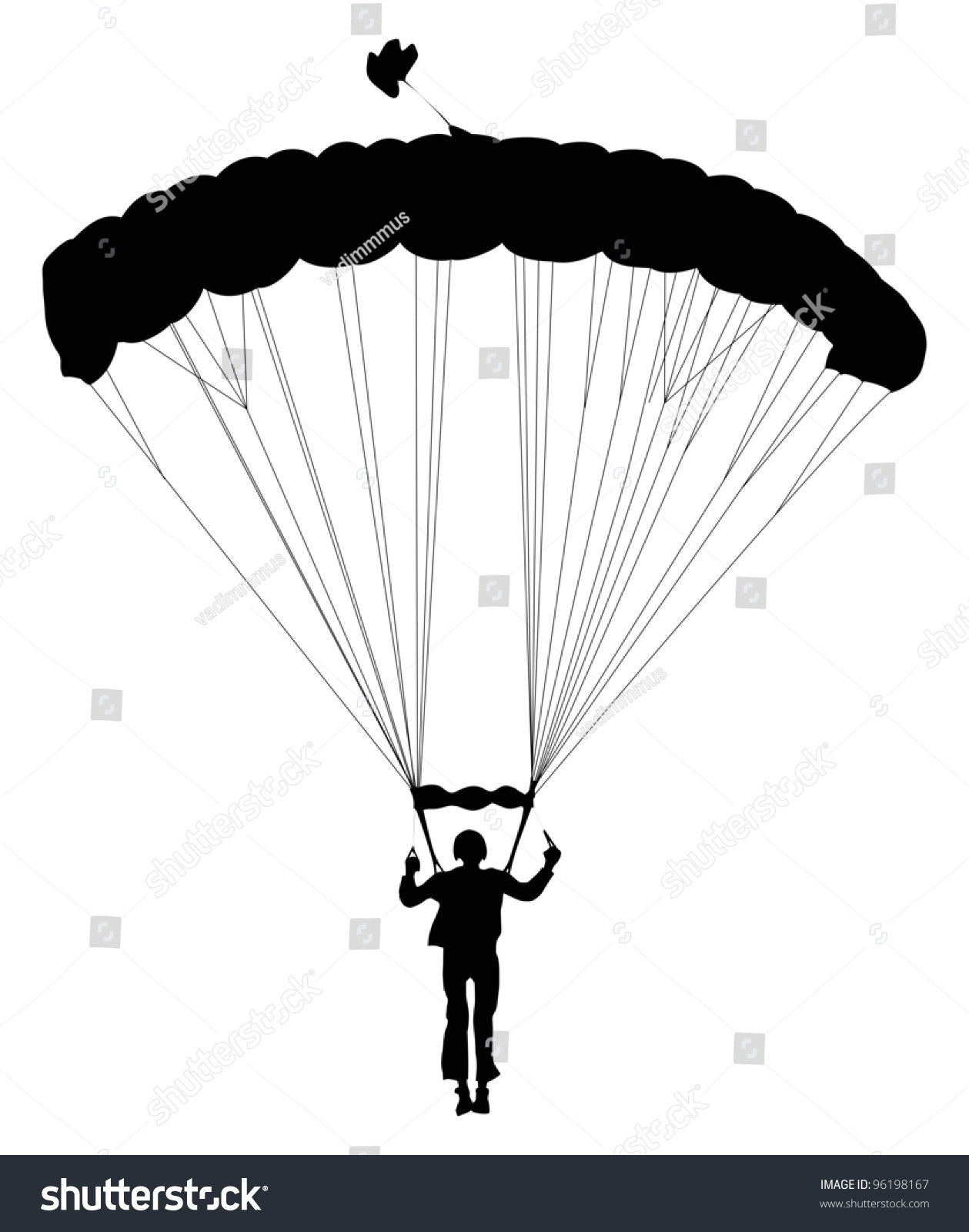 Skydiver Silhouette Vector Stock Vector 96198167 - Shutterstock