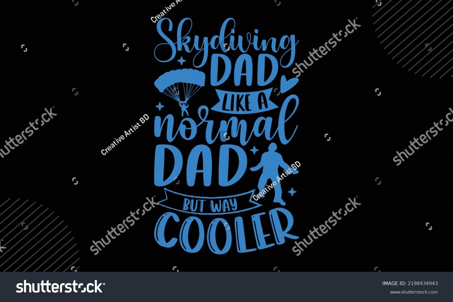 SVG of Skydiving Dad Like A Normal Dad But Way Cooler - Skydiving T shirt Design, Hand drawn vintage illustration with hand-lettering and decoration elements, Cut Files for Cricut Svg, Digital Download svg