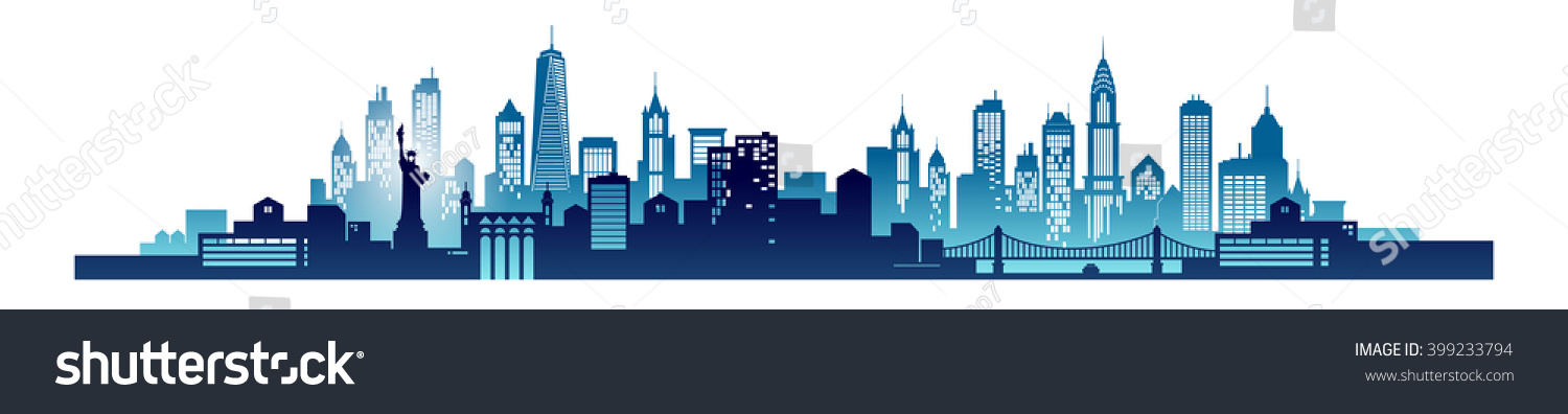 Stock Vector Skyline Of New York City 399233794 