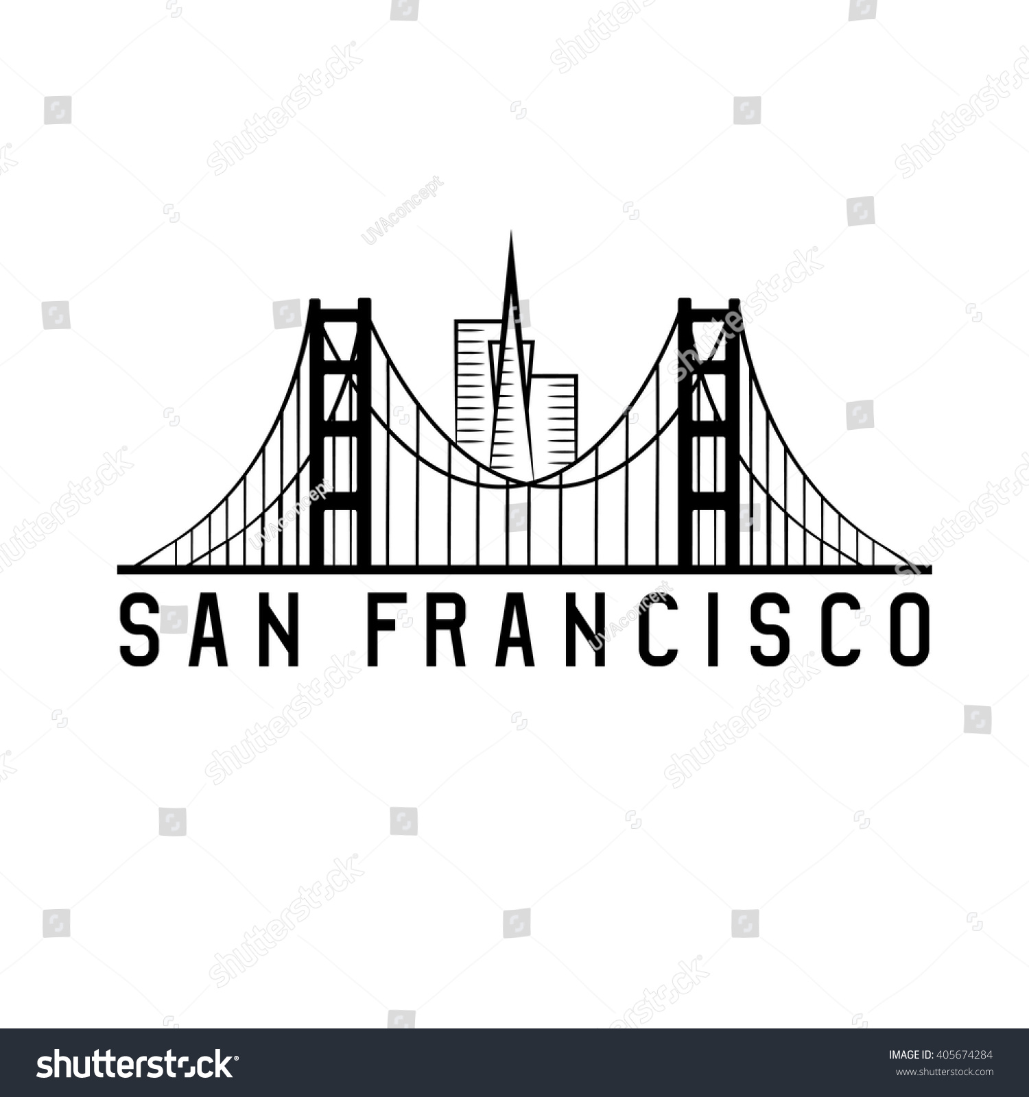 Skyline San Francisco Skyline Vector Design Stock Vector 405674284 ...