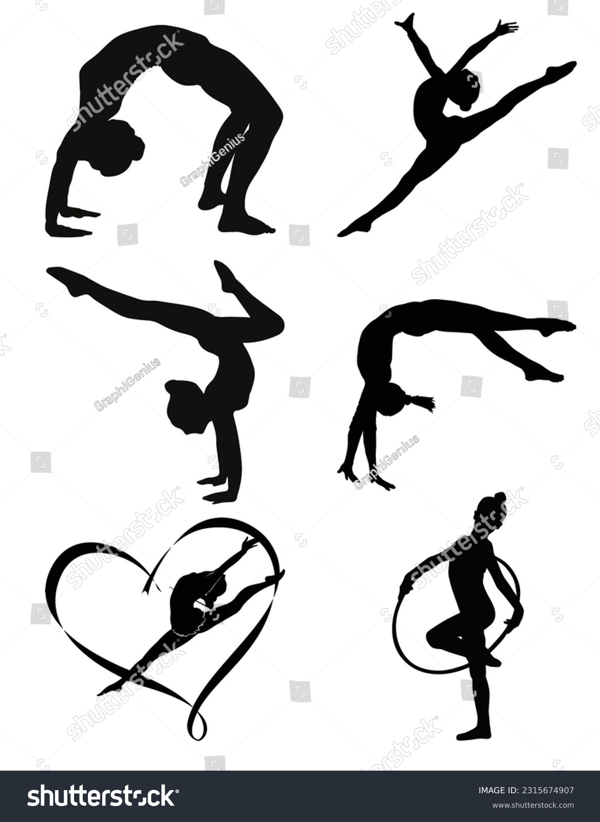 SVG of Sleek Gymnastics SVG Icons Set svg
