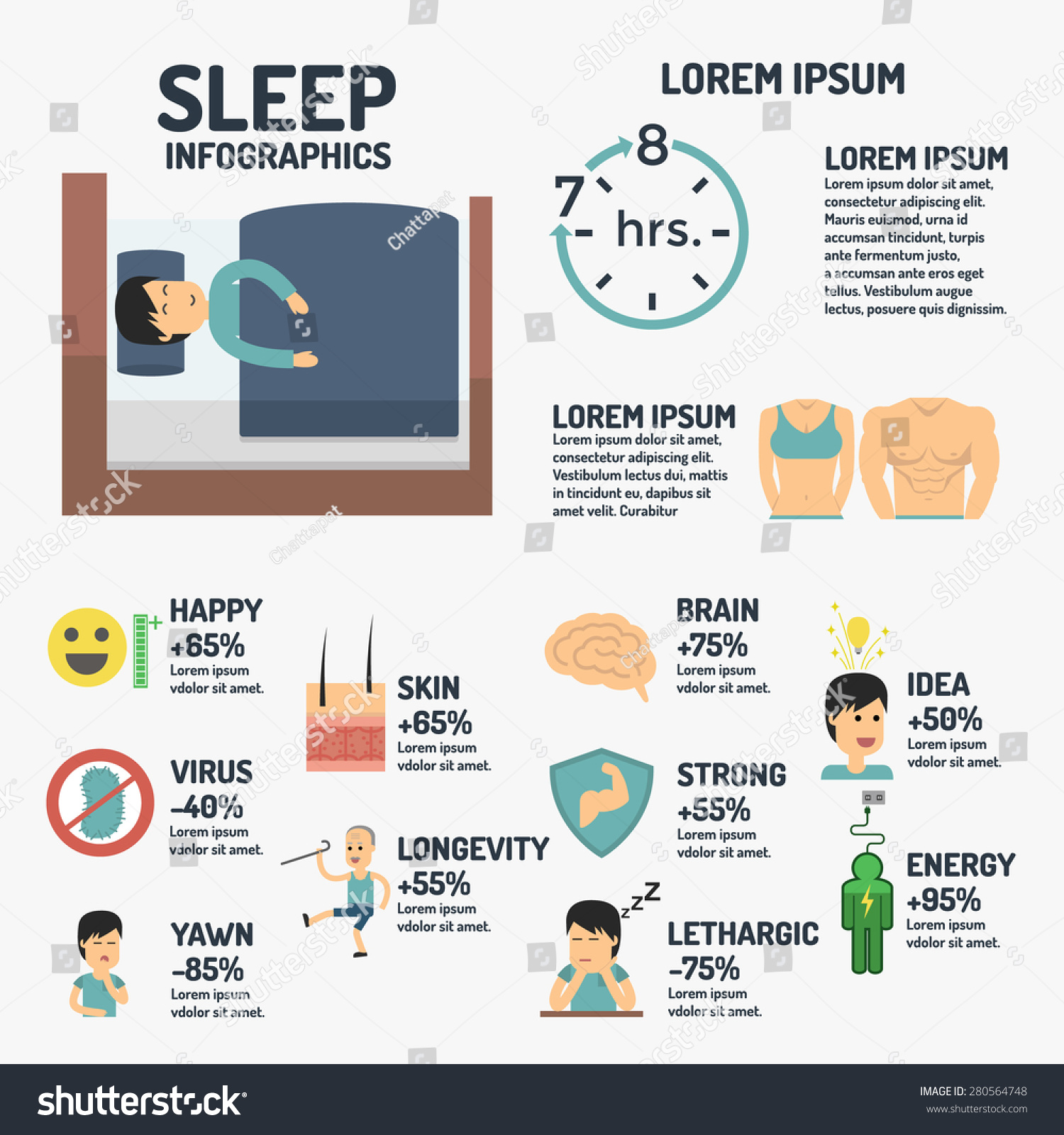 Sleep Infographics Stock Vector 280564748 Shutterstock