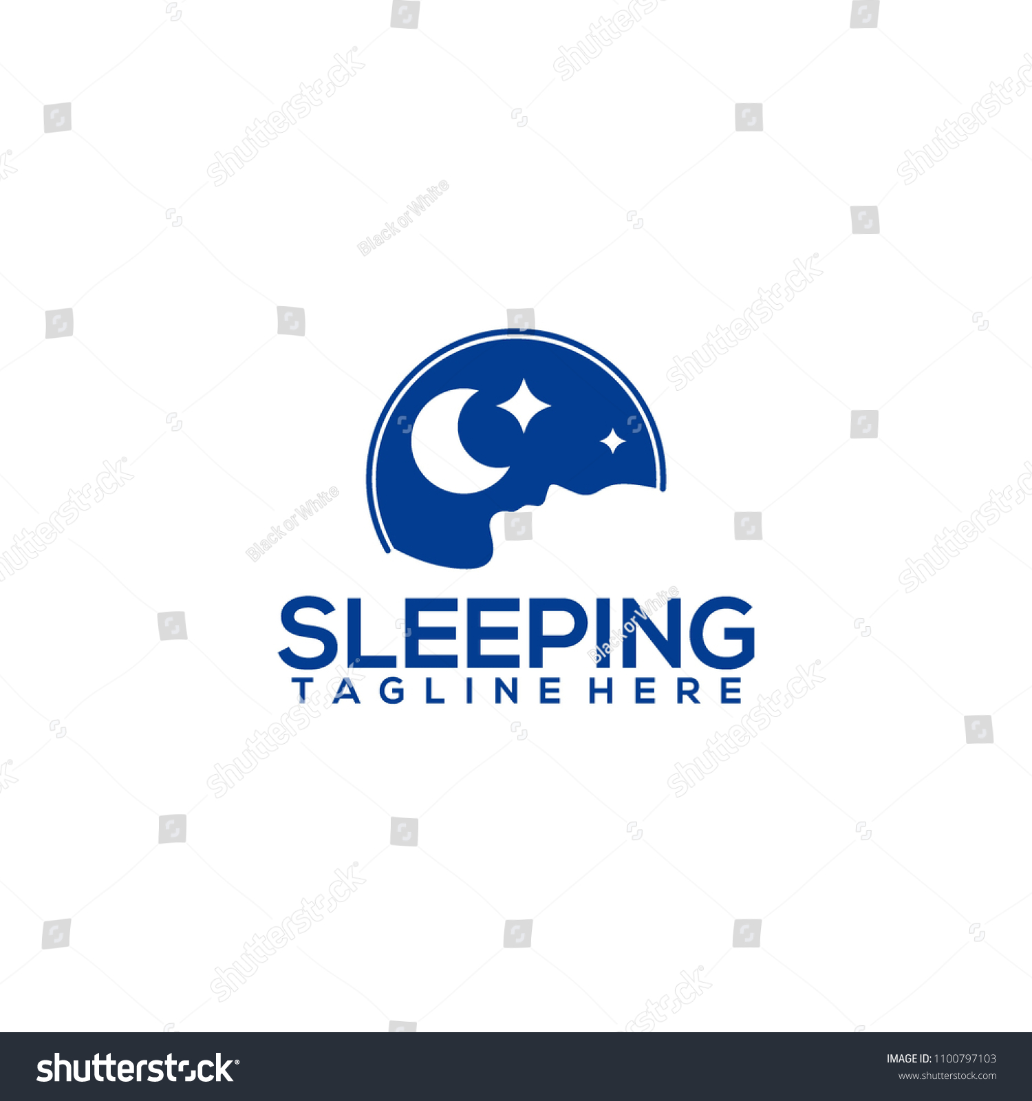 Sleep Logo Design Stock Vector (Royalty Free) 1100797103