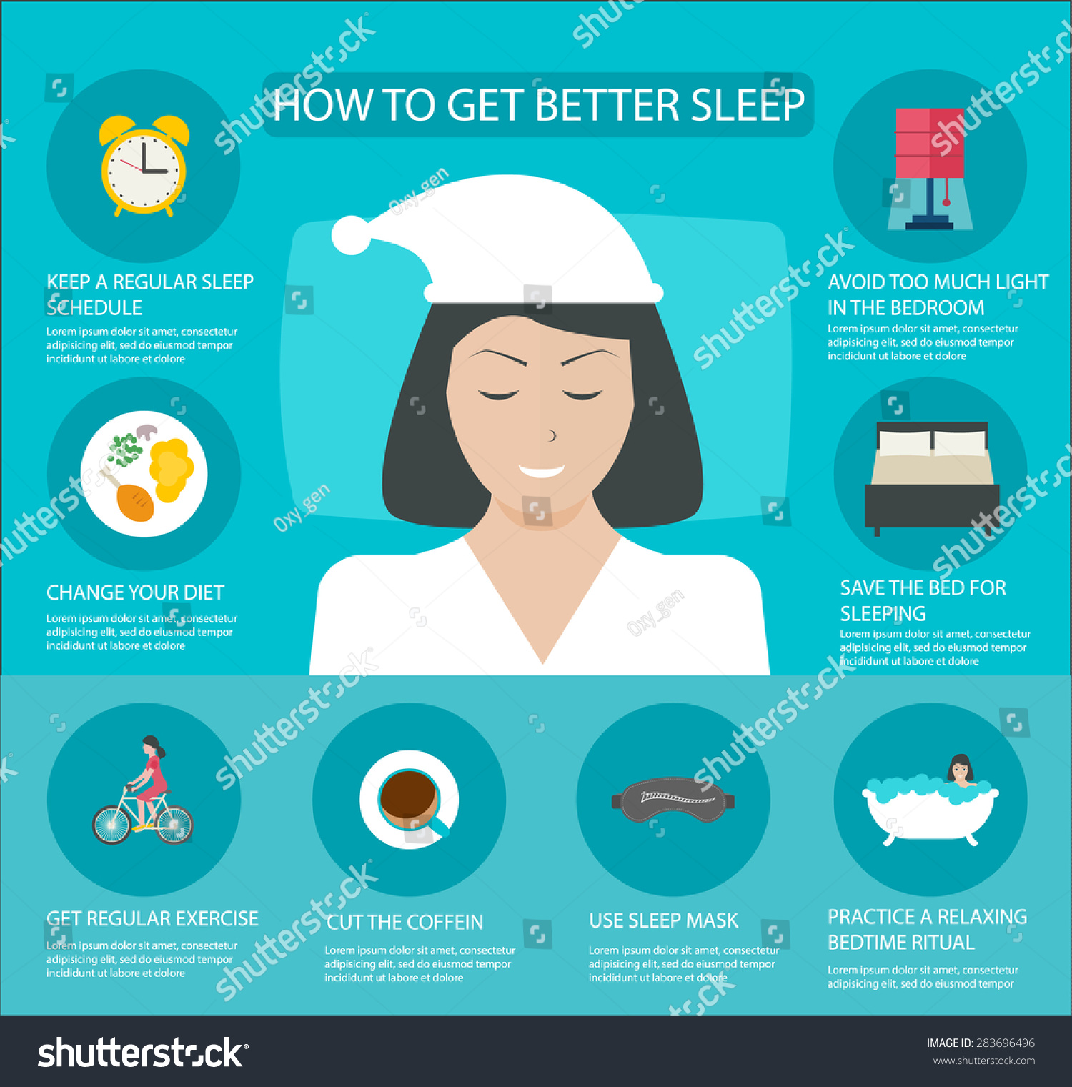 Sleep Time Infographics With Icons Set, Vector Illustration ...