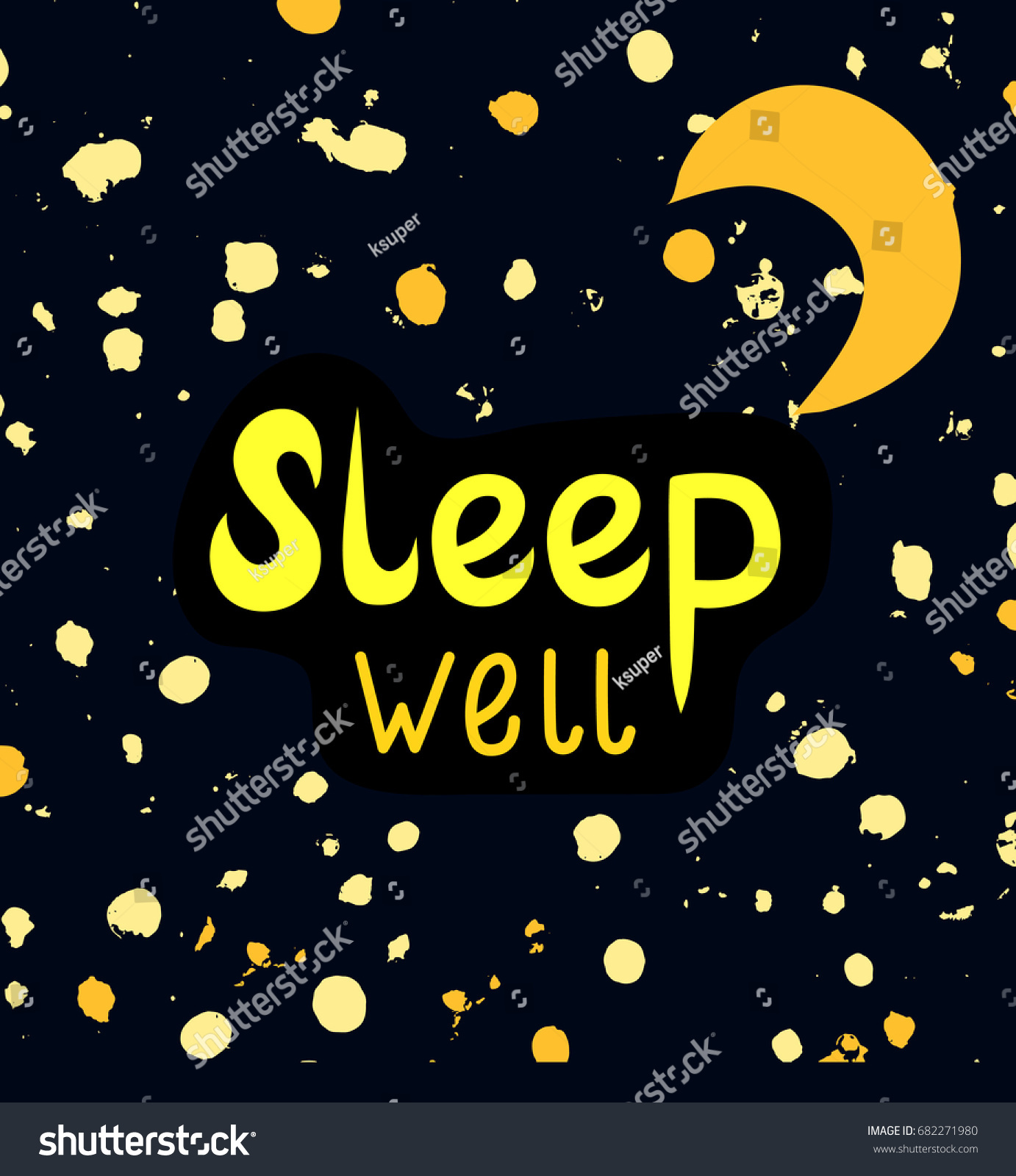 Sleep Well Wish Good Night Sweet Stock Vector Royalty Free