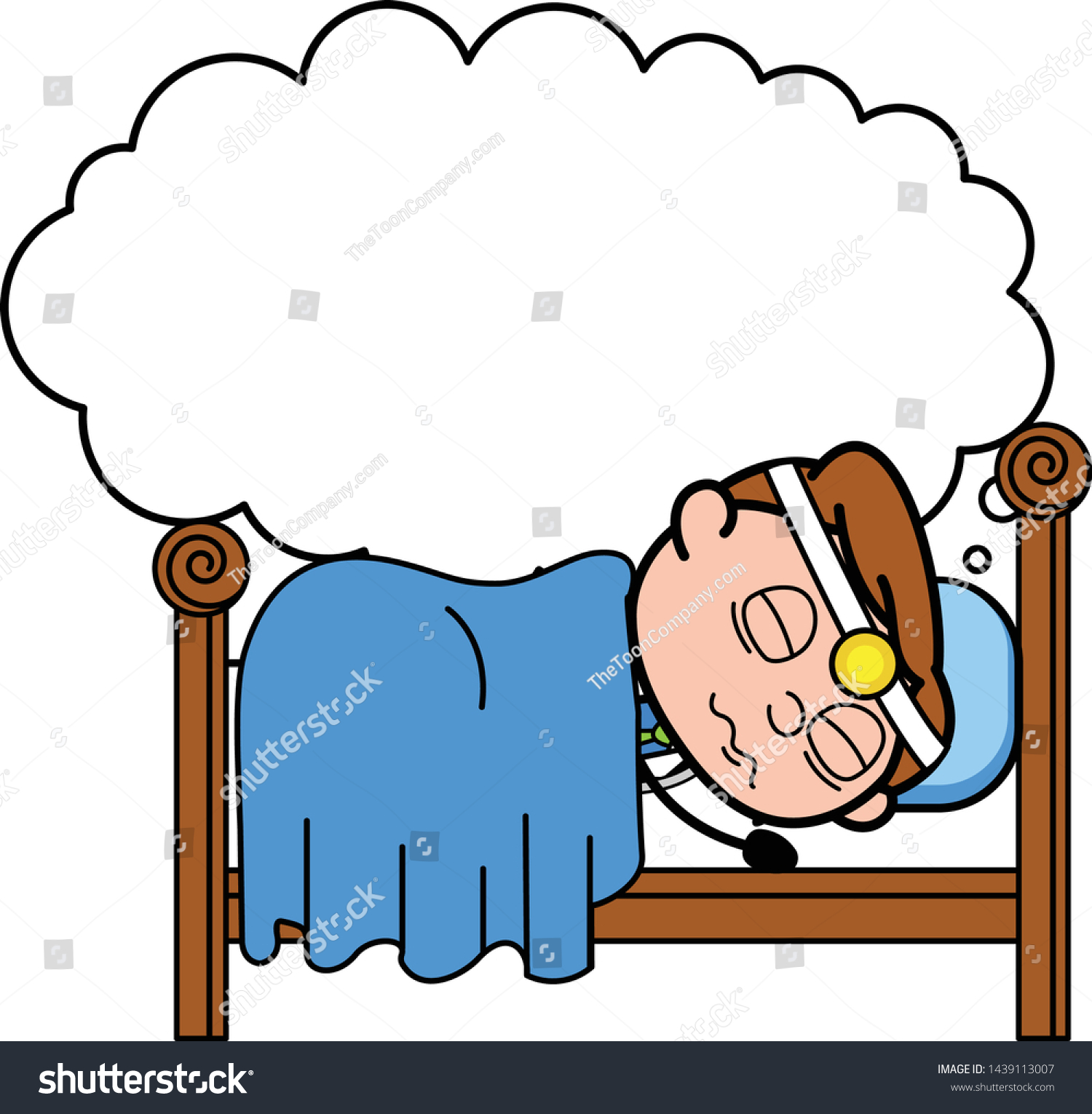 Sleeping Dreaming Professional Cartoon Doctor Vector Stock Vector ...