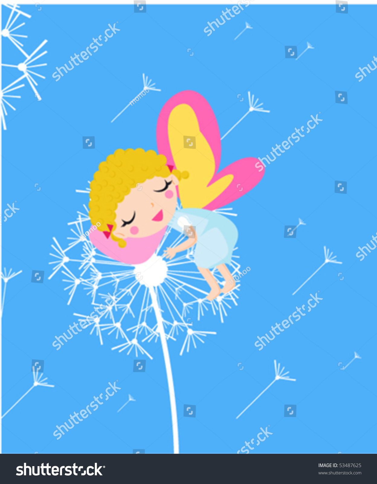 Sleeping Fairy Stock Vector (Royalty Free) 53487625