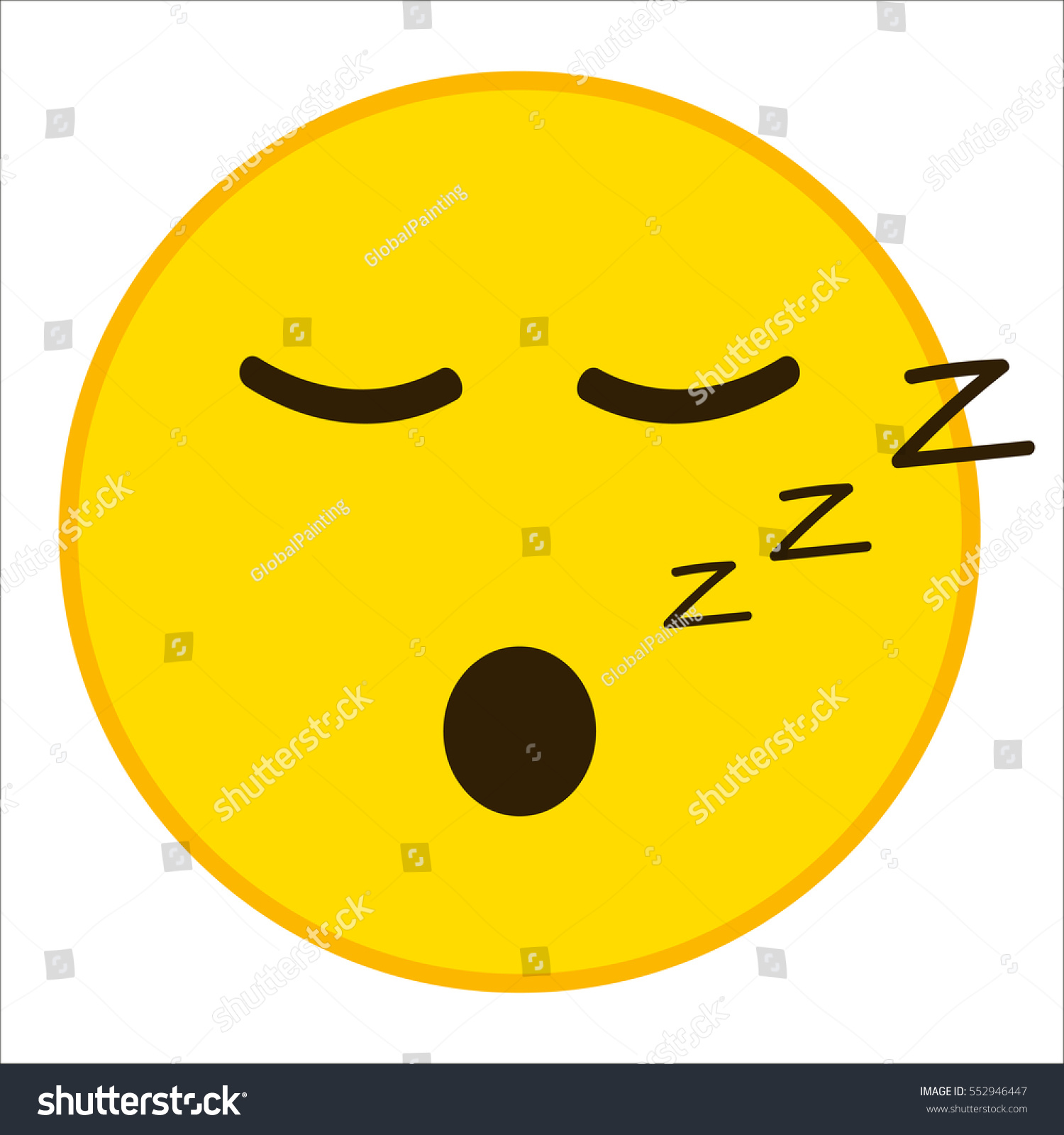 Sleepy Emoticon Closed Eyes Trendy Flat Stock Vector (Royalty Free ...