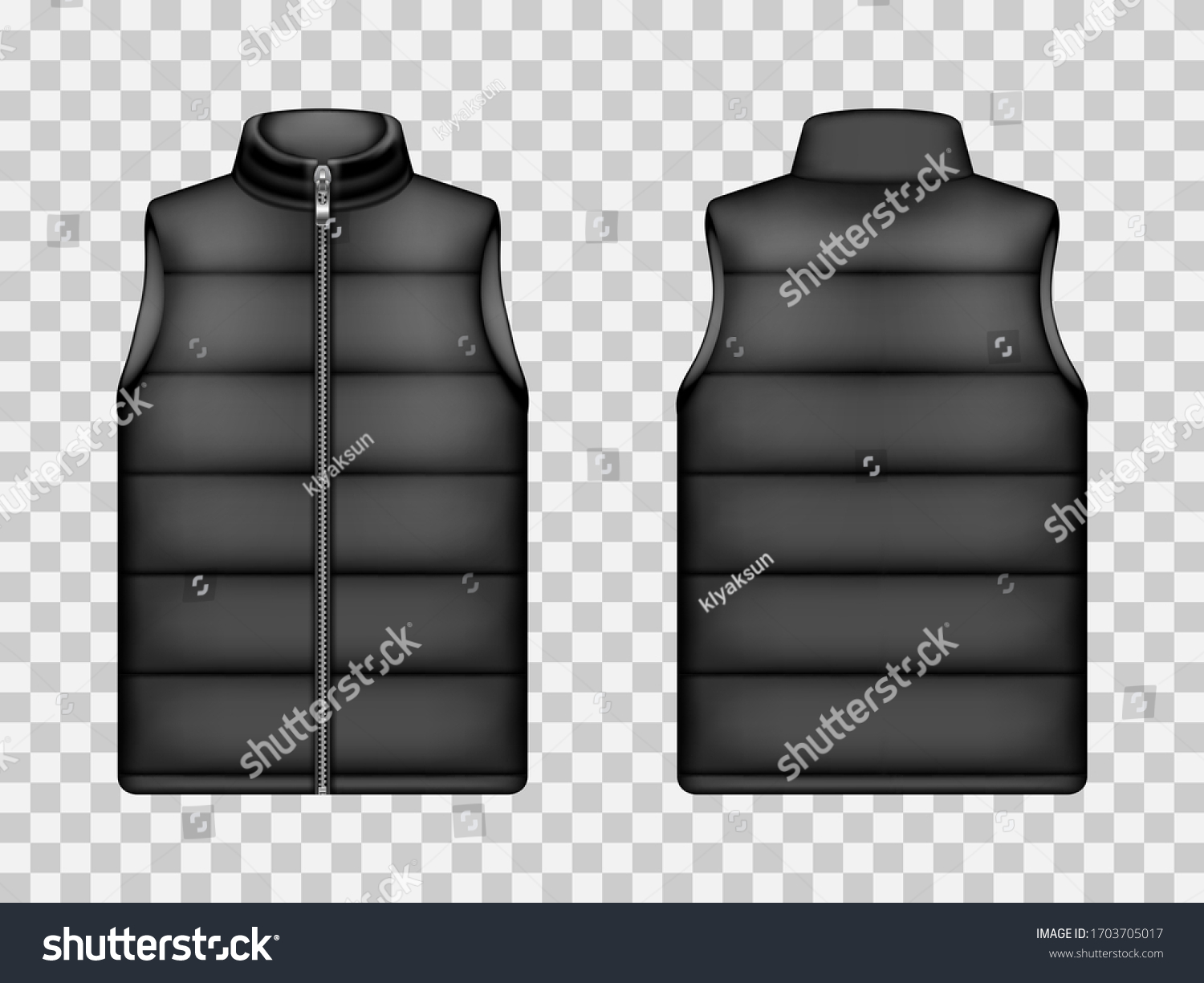 Sleeveless Jacket Puffer Vest Black Down Stock Vector (Royalty Free ...