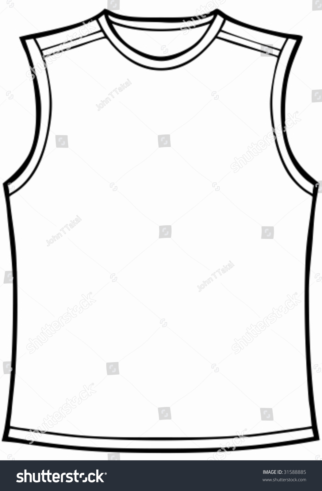 Sleeveless Shirt : Line Art Of A Shirt. Stock Vector Illustration ...