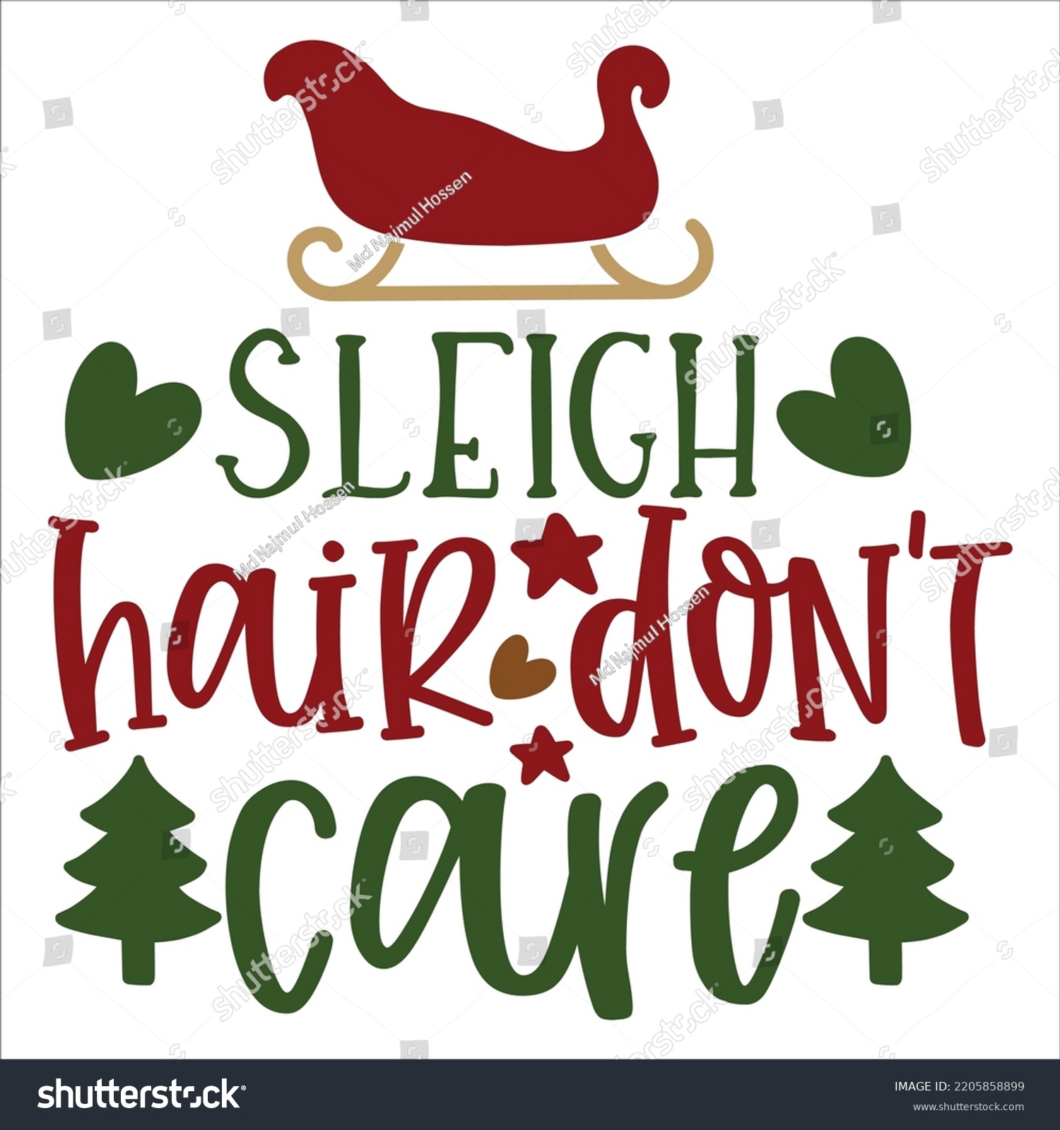 SVG of Sleigh Hair Don't Care, Merry Christmas shirts, mugs, signs lettering with antler vector illustration for Christmas hand lettered, svg, Christmas svg, Christmas Clipart Silhouette cutting svg