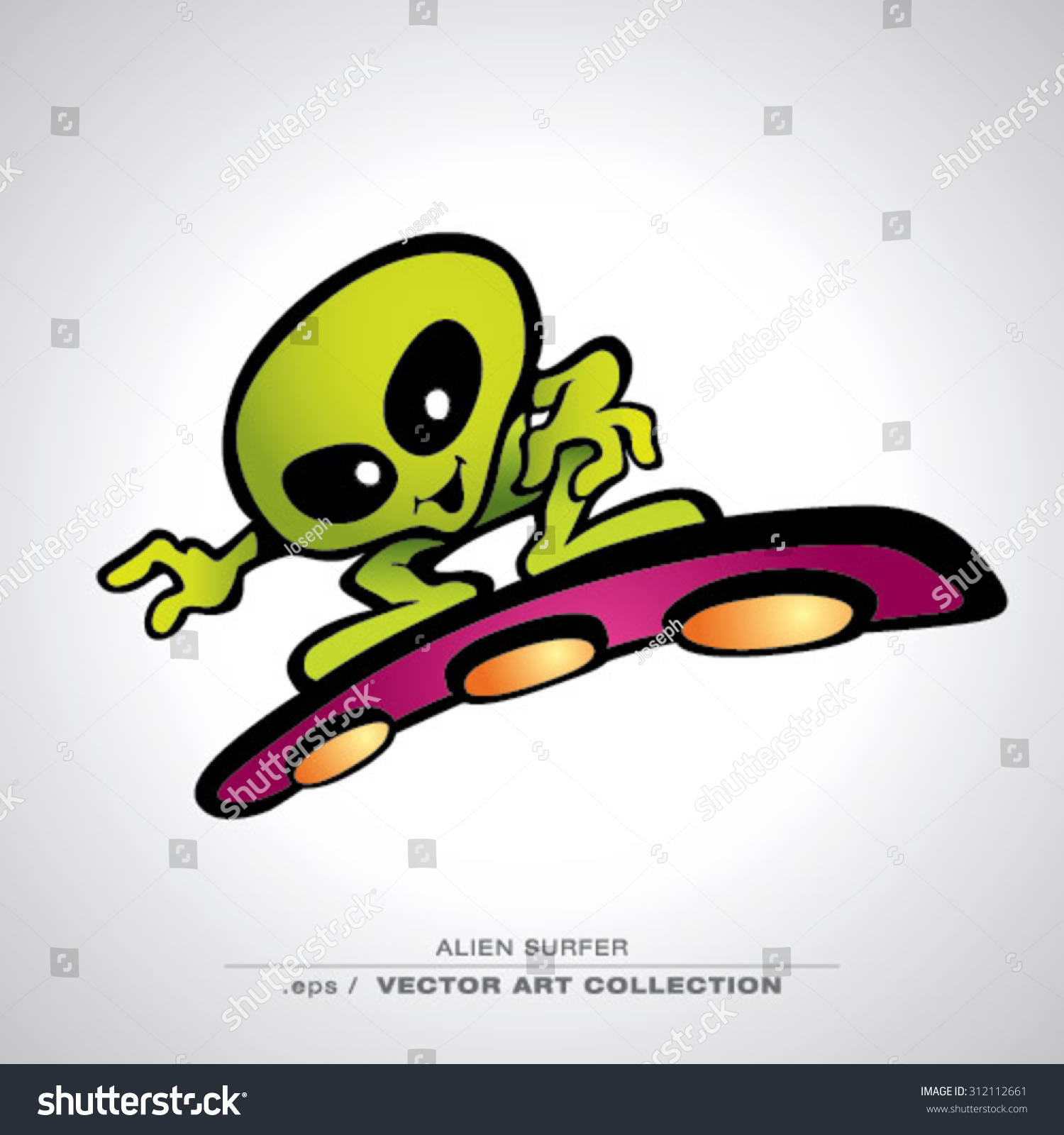 Slick Cool Alien On Hoverboard Stock Vector Illustration 312112661 ...