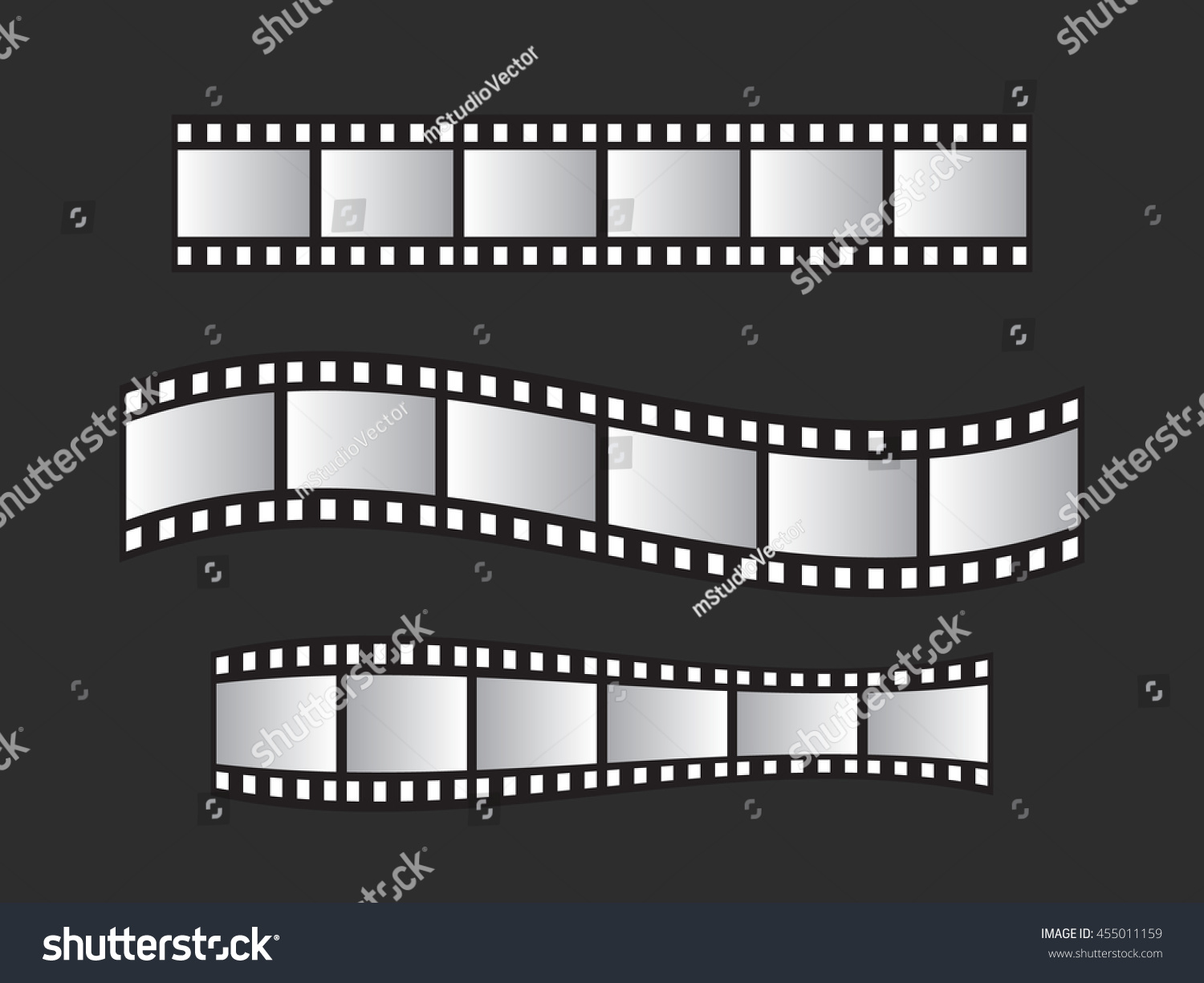 Slide Film Frame Set Film Roll Stock Vector (Royalty Free) 455011159 ...