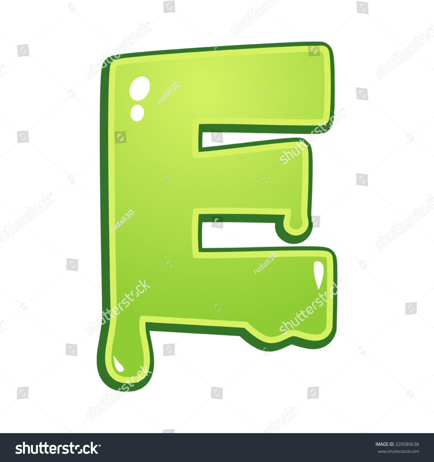 Slimy Font Type Letter E Stock Vector 320589638 - Shutterstock