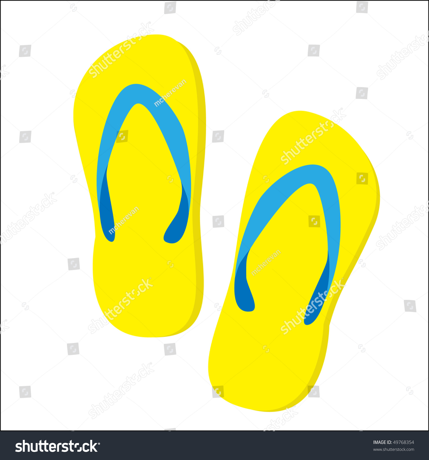Slippers Isolated On White Background. Vector. - 49768354 : Shutterstock