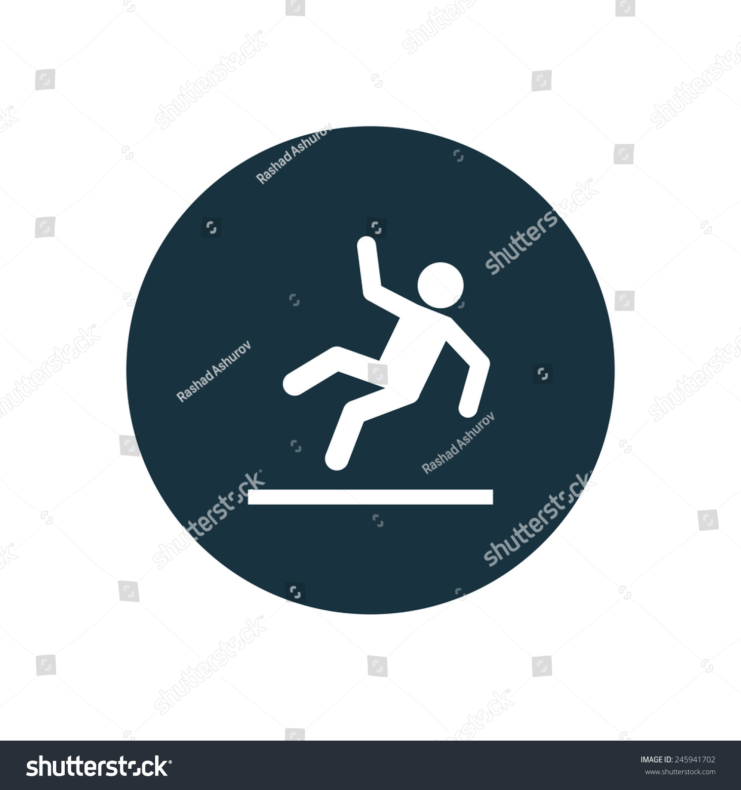 Slippery Floor Icon On White Background Stock Vector 245941702 ...