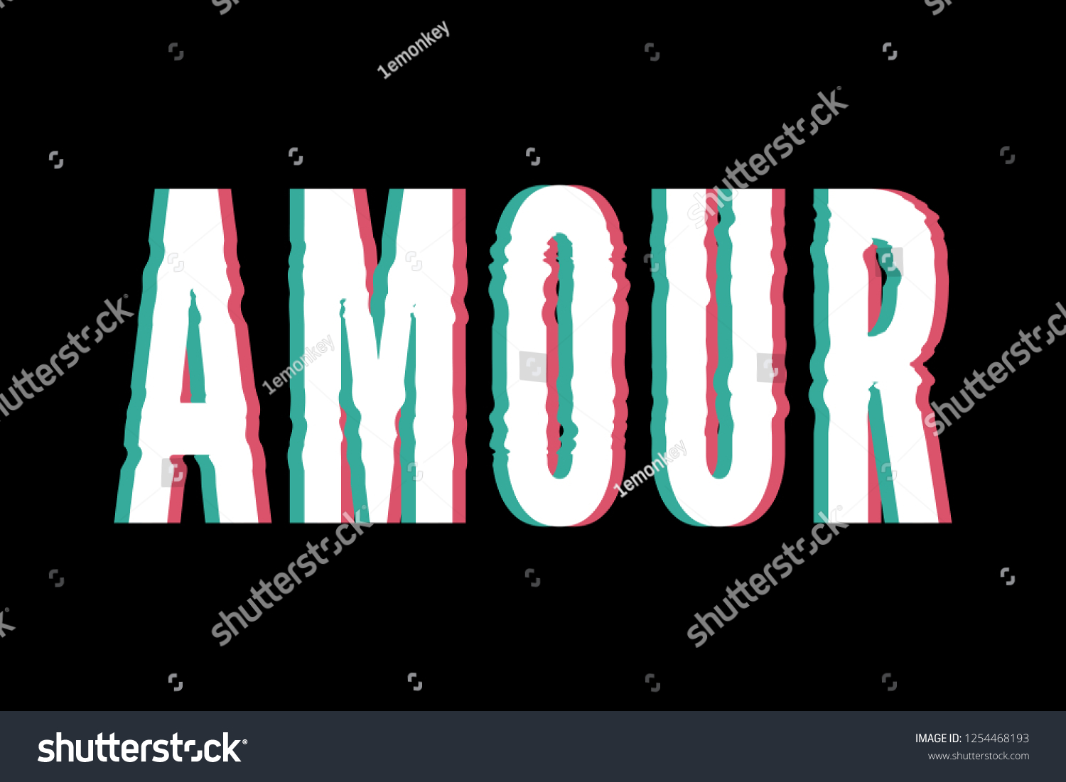 Slogan Amour Phrase Graphic Vector Print Stock Vector Royalty Free