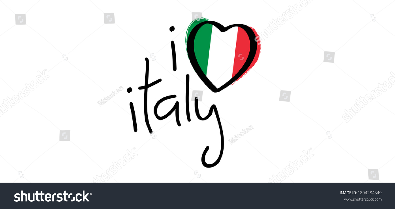 Slogan Love Italy Colors Italy Flag Stock Vector (Royalty Free ...