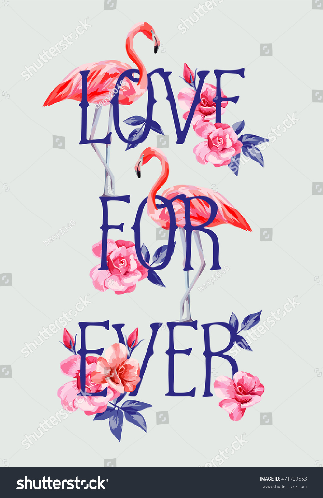 Slogan Love Forever On Background Composition Stock Vector 471709553 ...