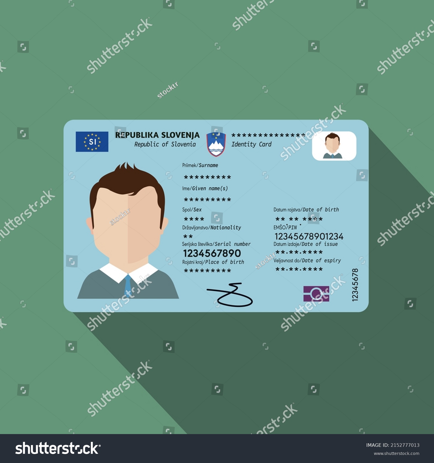 Slovenia Identity Card Vector Work Stock Vector (Royalty Free ...