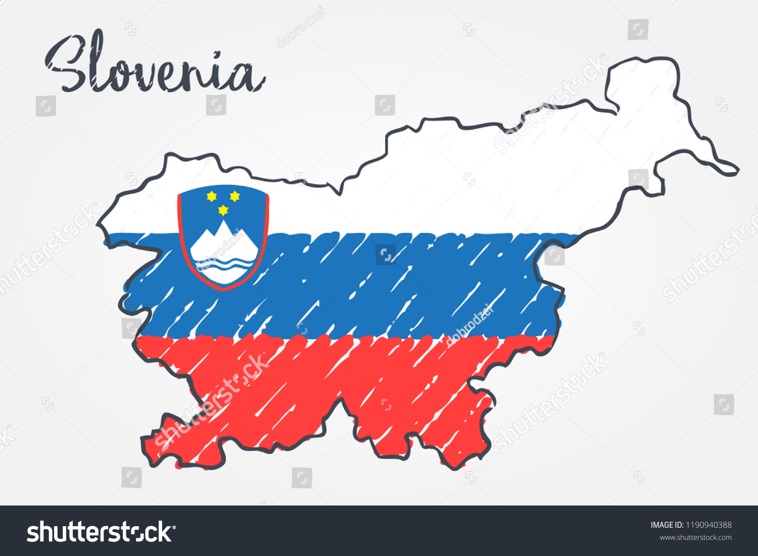 Slovenia Map Hand Drawn Sketch Vector Stock Vector (royalty Free 