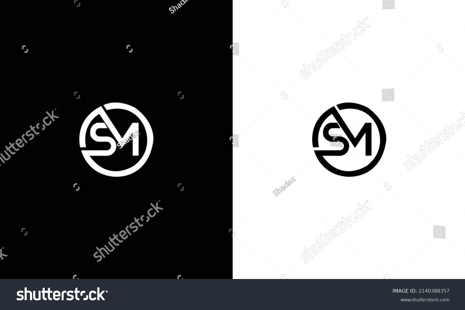 Sm Initial Letters Monogram Logo Stock Vector (Royalty Free) 2140388357 ...