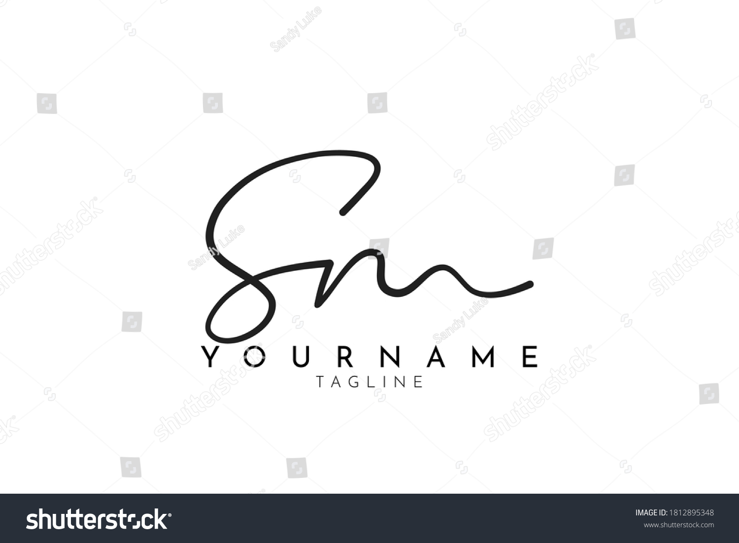 Sm Initial Signature Logotype Vector Illustration Stock Vector (Royalty ...